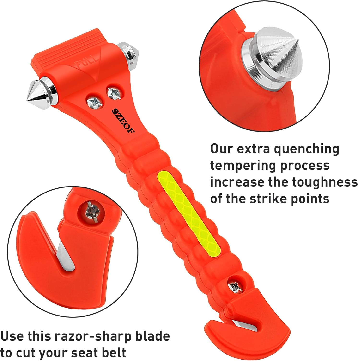 Car Window Breaker,Glass Breaker,Car Window Breaker and Seatbelt Cutter,Multi-Functional Car Safety Hammer,Car Emergency Kit,2 Packs(Orange)&hellip; image number 1