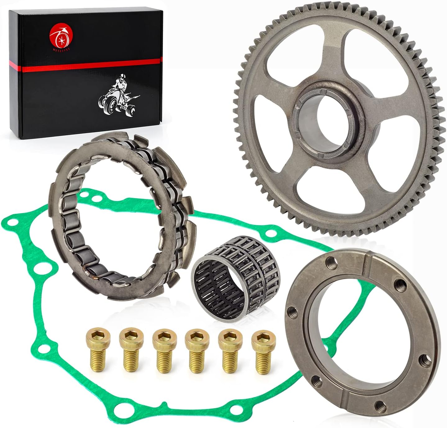 Starter Clutch One Way Bearing and Gear Idler Kit & Gasket for Honda 1999-2007 TRX400EX Sportrax 400 2X4 image number 5