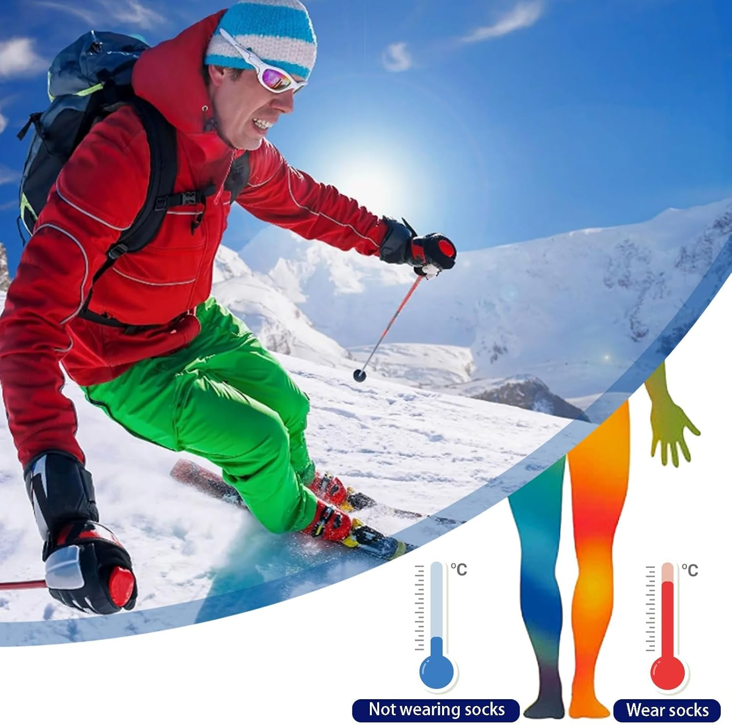 ZANZER Merino Wool Ski Socks - 3 Pairs Thermal Knee High Socks for Snowboarding, Winter Warmth, Cold Weather image number 1