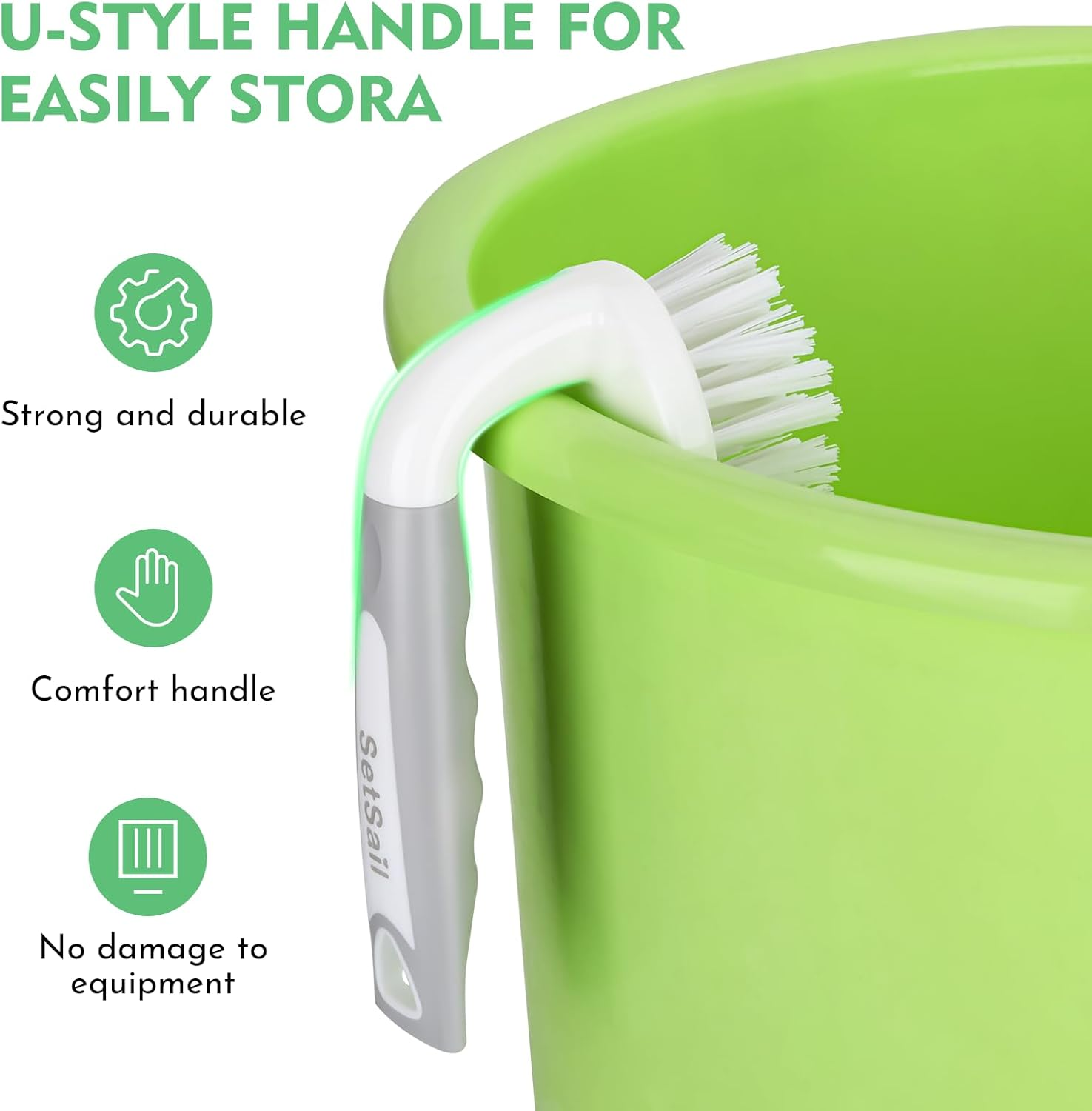 Setsail Scrub Brush, Heavy-Duty Scrub Brushes for Cleaning with Stiff Bristles Cleaning Brush for Shower, Bathroom, Carpet, Kitchen and Bathtub Scrubber - 2 Pack image number 5