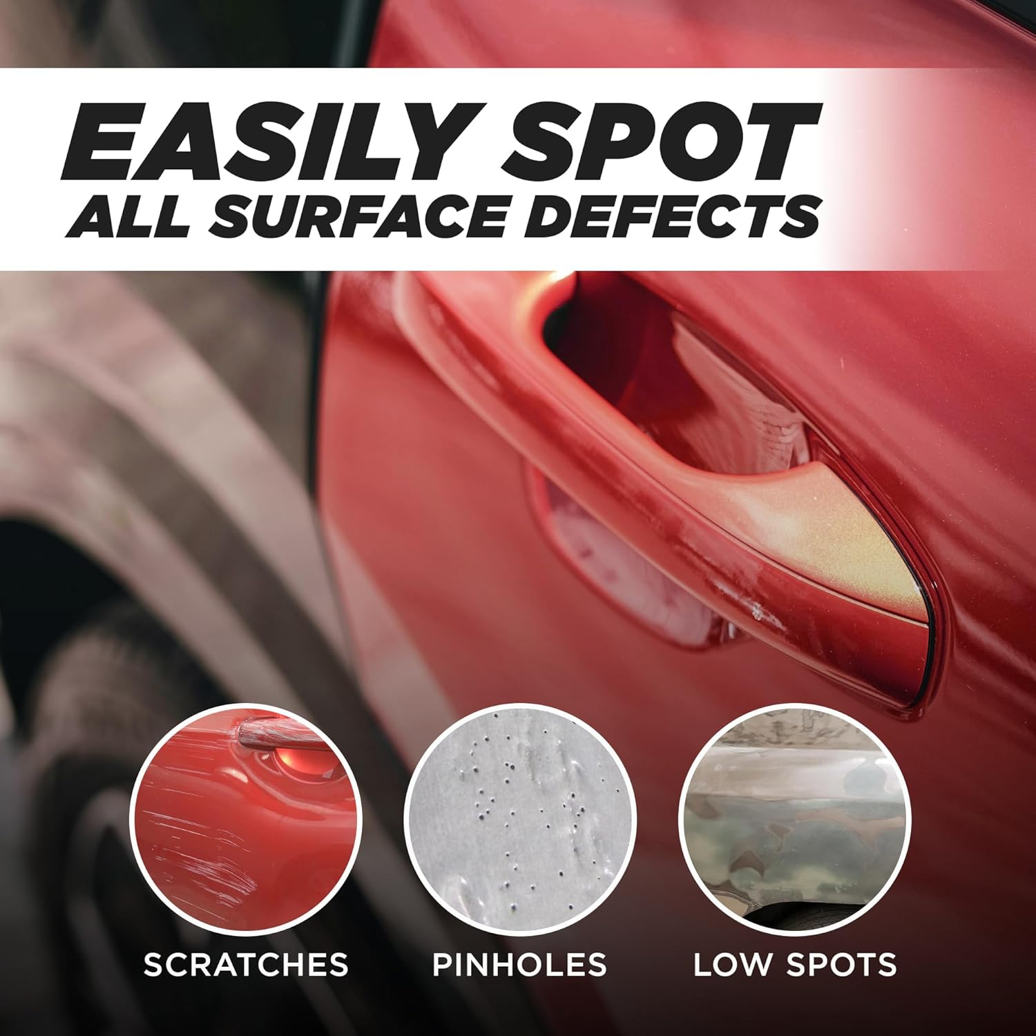 Black Dry Guide Coat Powder - Highlights Scratches, Pinholes, Low Spots & Other Defects, Extra Large Black Powder Coat for Wet & Dry Auto Body Sanding - Guide Coat Auto Body W/Nitrile Gloves 200G image number 6