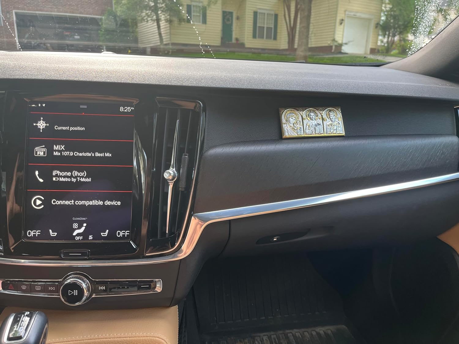 Car Protection Travel Silver Orthodox Icon/Greek Handmade (Savior, Virgin Mary of Kazan, Nicholas) image number 5