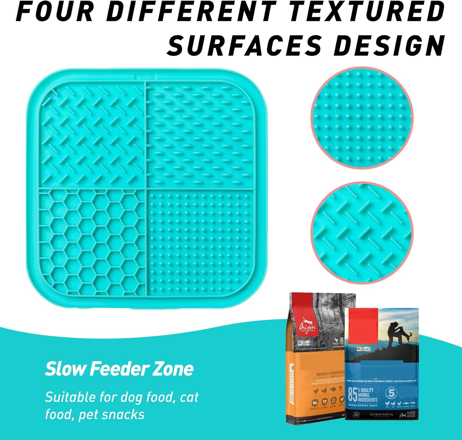 Lick Mat for Dogs & Cats (2 Pack) with Suction Cups, Anxiety Relief, Dog Toys for Bathing & Grooming, Comes with Silicone Scraper, Peanut Butter Licking Pad for Dogs and Cats, Helps Calm Pets image number 4