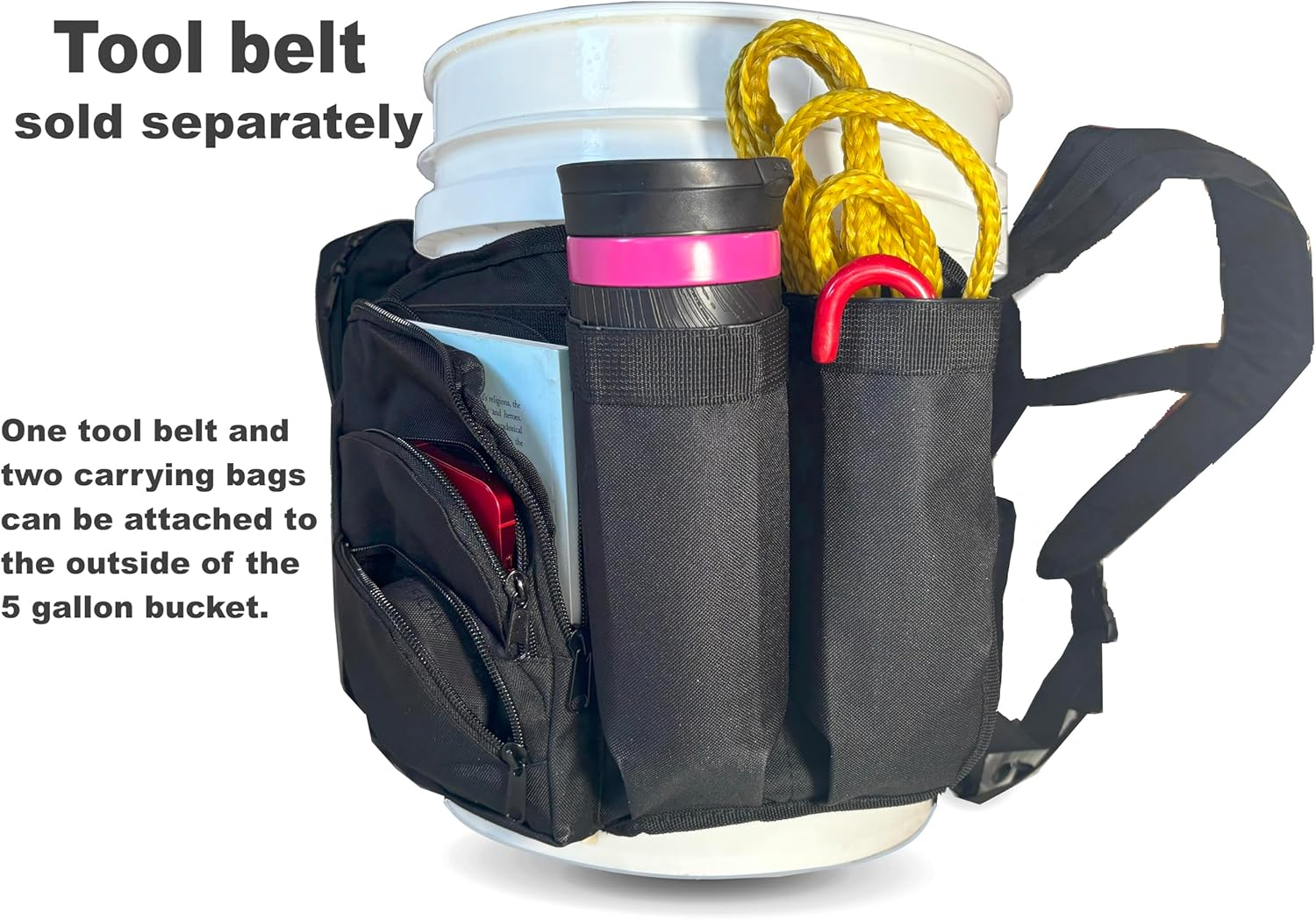 Strap Pack Backpack for 5 Gallon Buckets for Fishing, Picking Apples and Sports image number 6