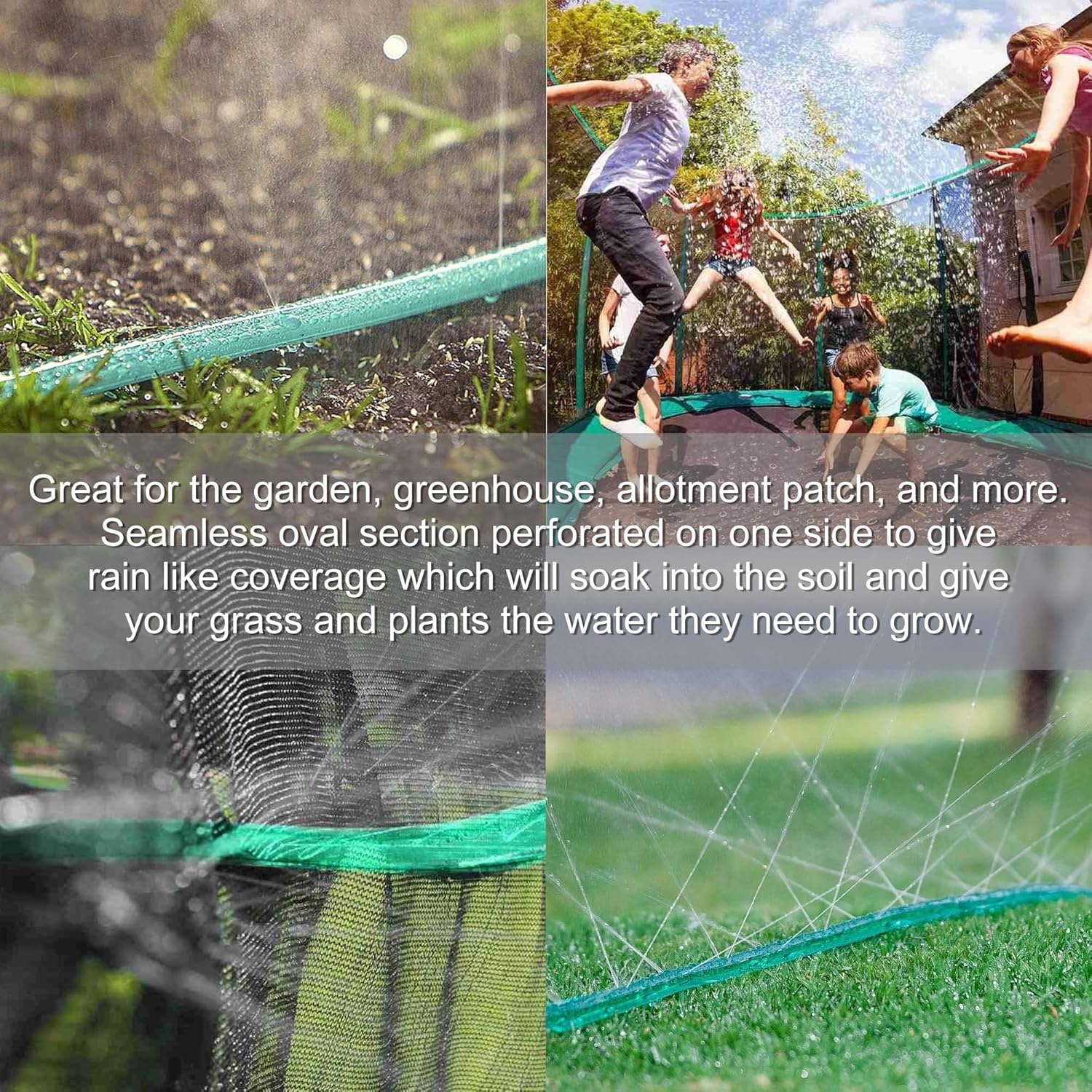 PVC Flat Sprinkler Hose: 1/2'' Soaker Hose - save 70% Water Drip Hoses for Irrigation Garden Lawn Vegetable and Yard (50FT, Green) image number 2