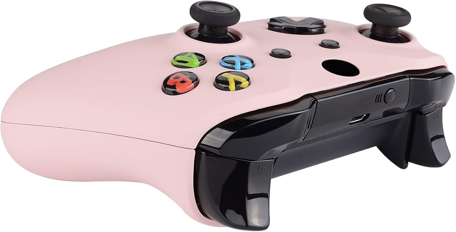 Extremerate Front Housing Shell + Side Rails Handles for Xbox One Controller (Model 1708), Cherry Blossoms Pink Replacement Faceplate Parts with Back Panels for Xbox One X & One S Controller - Chameleon Purple Blue image number 7