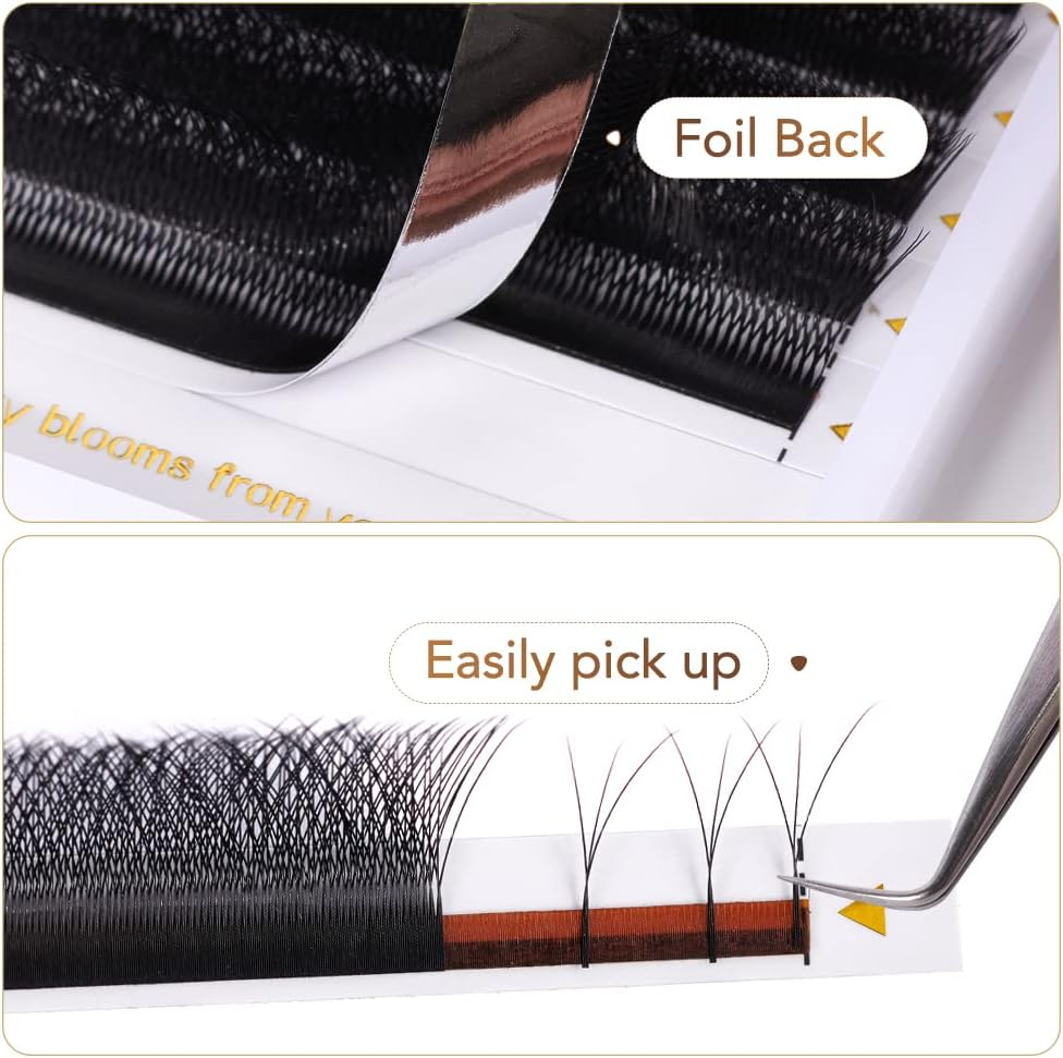 Lunamoon 3D Eyelash Extension, Premade Fans W Lash, Pre-Fanned Ready-To-Use Fan Eyelash Extension, Russian Volume Eyelash Cluster, Artificial Lash (3D/0.07C 14 Mm) image number 2