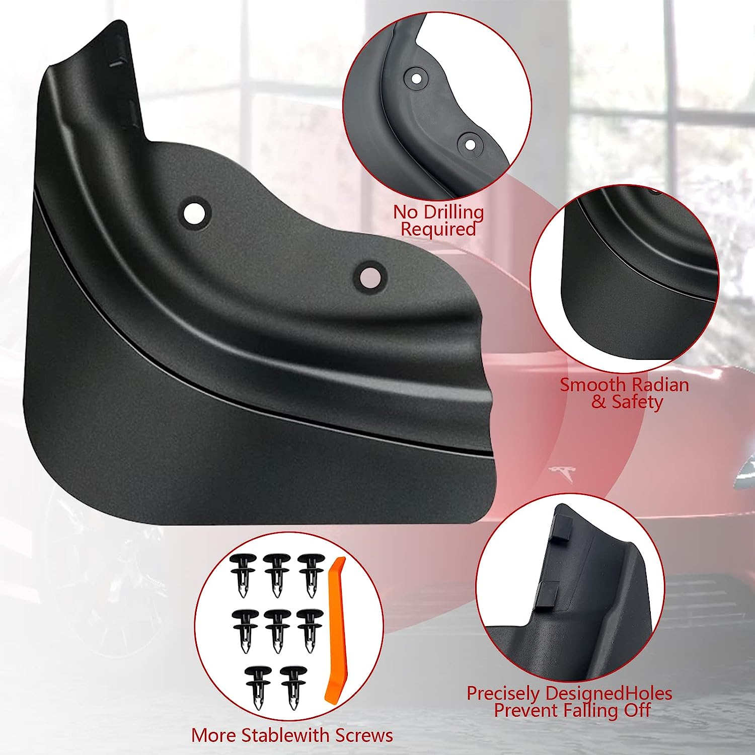 Mud Flaps for Tesla Model Y, Mud Flaps Splash Guards Tire Protector for 2020-2024 Tesla Model Y, Mudguard No Drilling Required Mudflaps Accessories