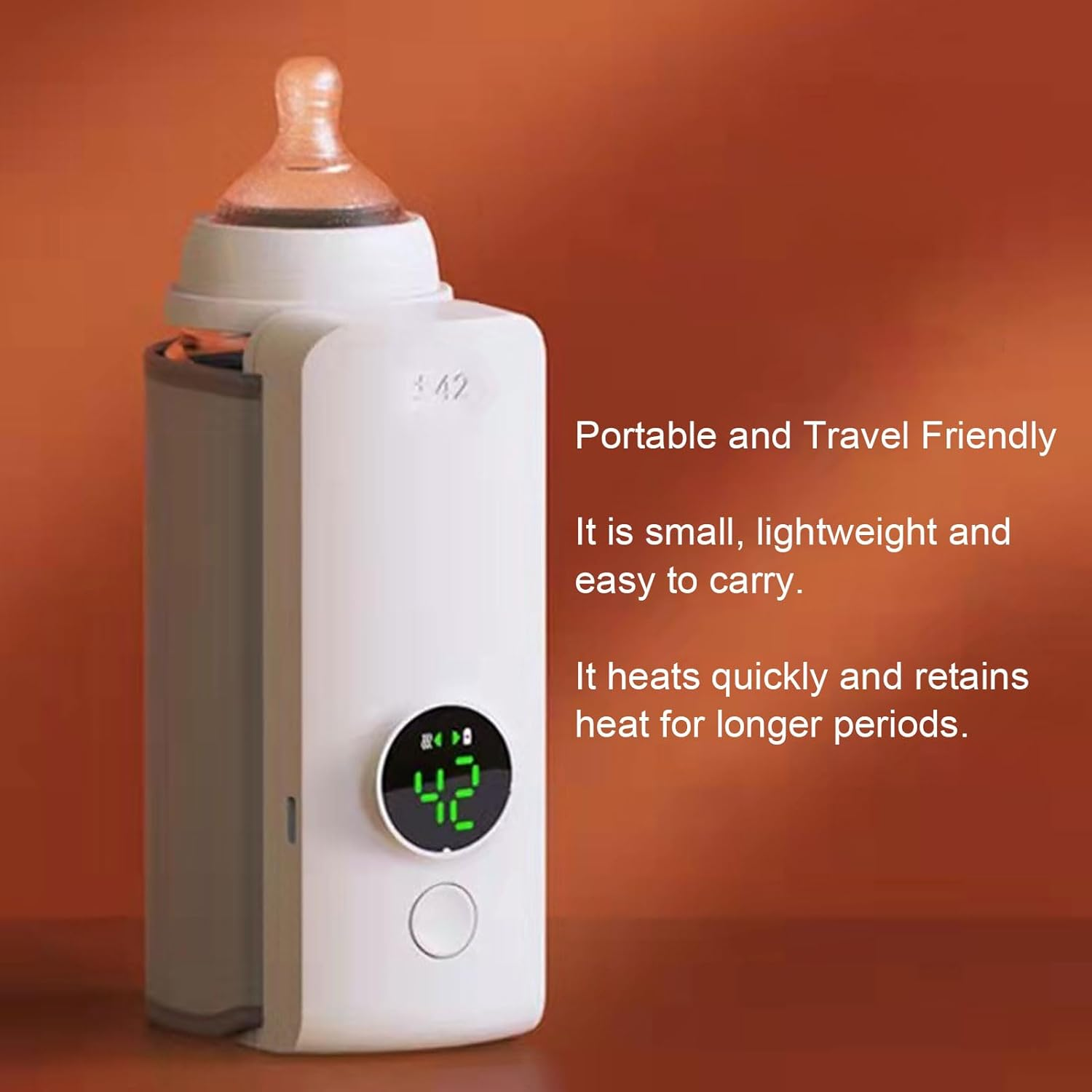 Portable Milk Warmer for Travel, Portable Bottle Warmer with Fast Heating, Meet Your Feeding Needs, Lightweight Design image number 2