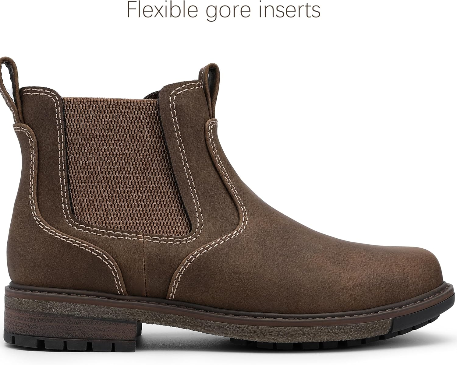 FUPPIA Chelsea Boots Casual Slip on Ankle Dress Boots image number 3