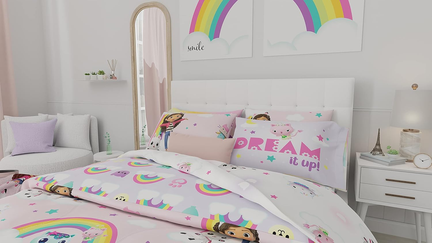 Franco Gabby'S Dollhouse Kids Bedding Super Soft Comforter and Sheet Set with Sham, 7 Piece Full Size, (Officially Licensed Product) image number 4