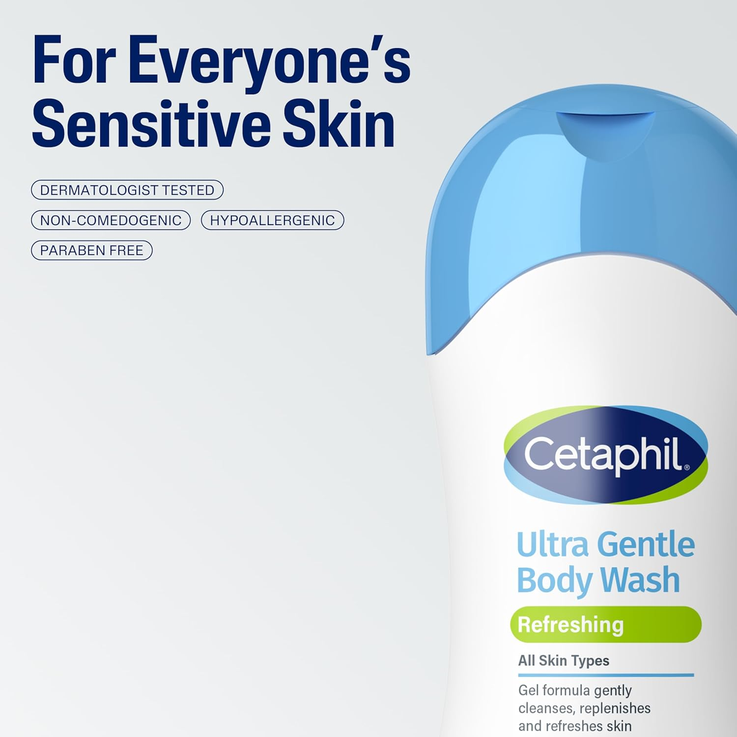 Cetaphil Ultra Gentle Refreshing Body Wash, Refreshing Scent for Dry to Normal, Sensitive Skin, 16.9Oz Pack of 3, with Aloe Vera, Calendula, Vitamin B5, Hypoallergenic, Dermatologist Tested image number 3