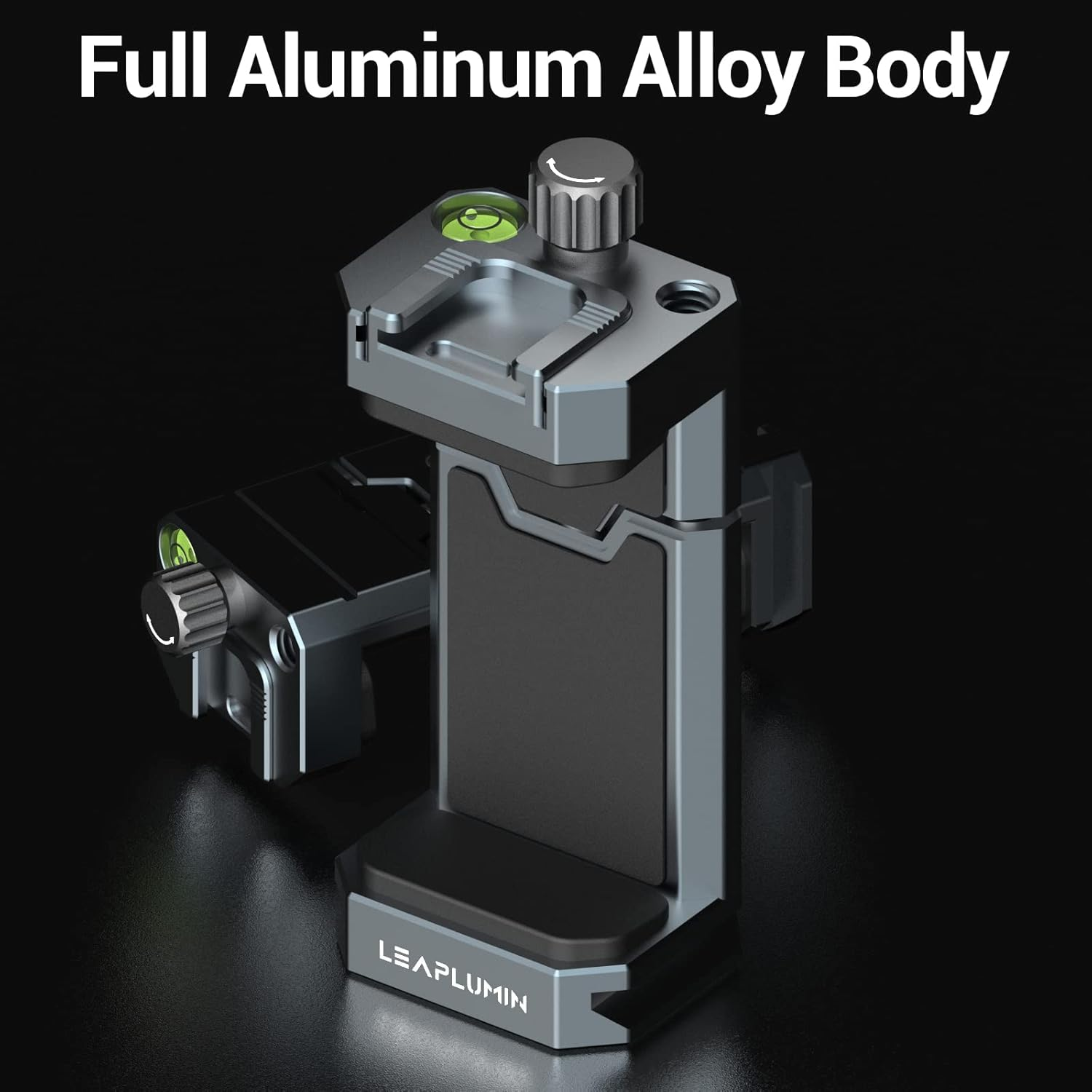 Aluminum Phone Mount for Tripod, Adjustable Phone Tripod Mount with Cold Shoe & Arca Swiss Quick Release Plate,Universal Adjustable Clamp Suitable for Iphone 14 Pro/13 Pro/12/11/Samsung image number 5