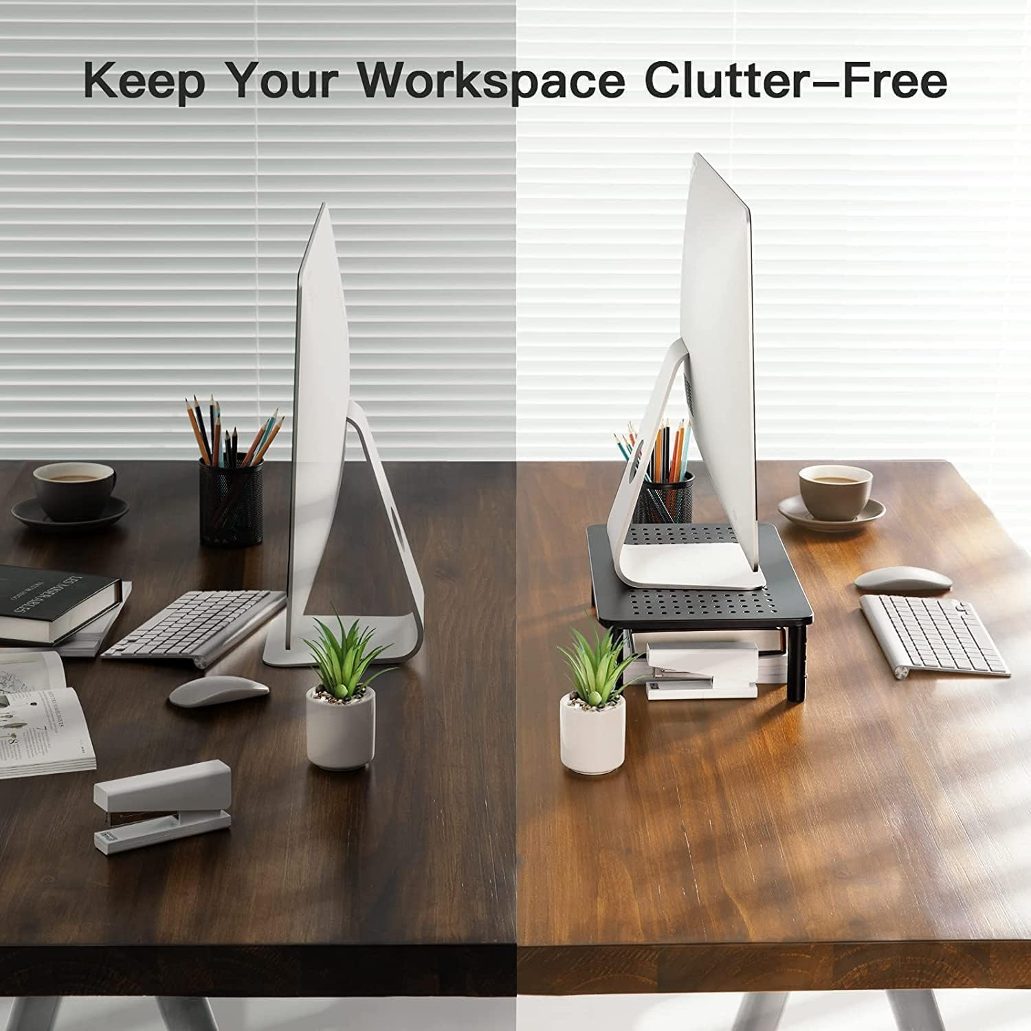 Mumoo Bear Monitor Stand, Monitor Stand Riser 3 Height Adjustable, Monitor Riser with Airflow Vents, Laptop Stand for Desk, Laptop Riser, Desk Organizer for Monitor, 15.6" Laptop, PC, Printer image number 3