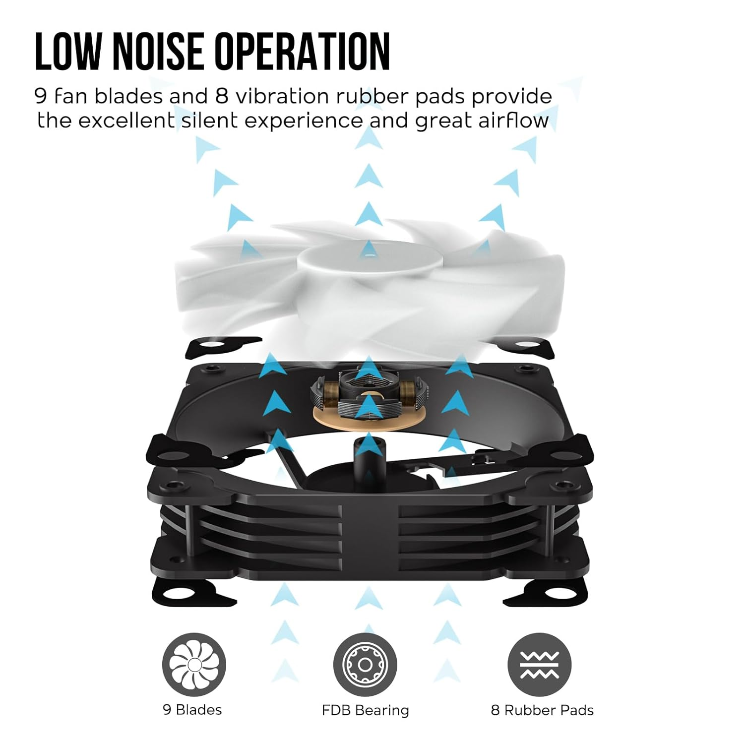 Vetroo V5 Black CPU Cooler W/5 Heat Pipes 120Mm ARGB & PWM Fan 150W TDP Air Cooler for Intel LGA 1700/1200/115X AMD AM5/AM4 W/Addressable RGB Lighting Sync - White image number 7