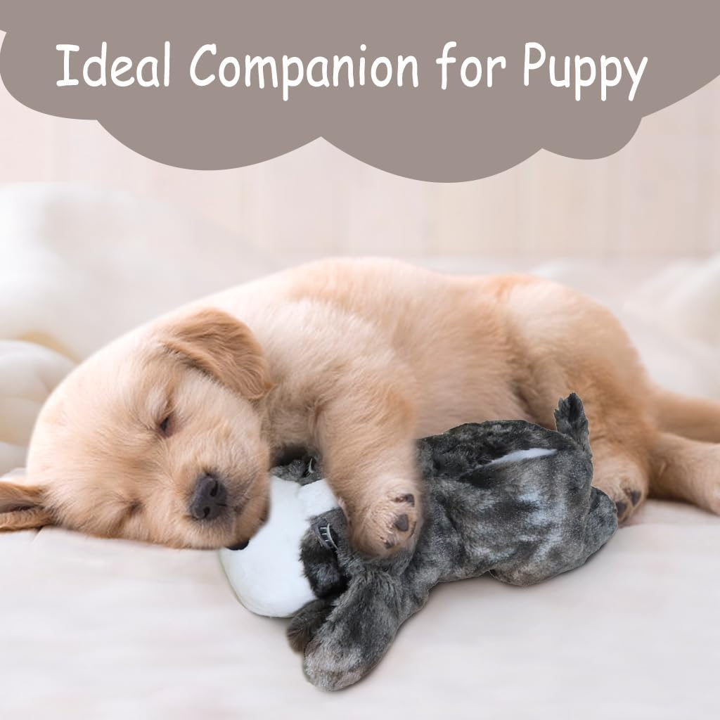 Vocheer Puppy Heartbeat Toy, Dog Anxiety Relief Calming Aid Puppy Heartbeat Stuffed Animal Behavioral Training Sleep Aid Comfort Soother Plush Toy for Puppies Dogs Cats (Grey) image number 5