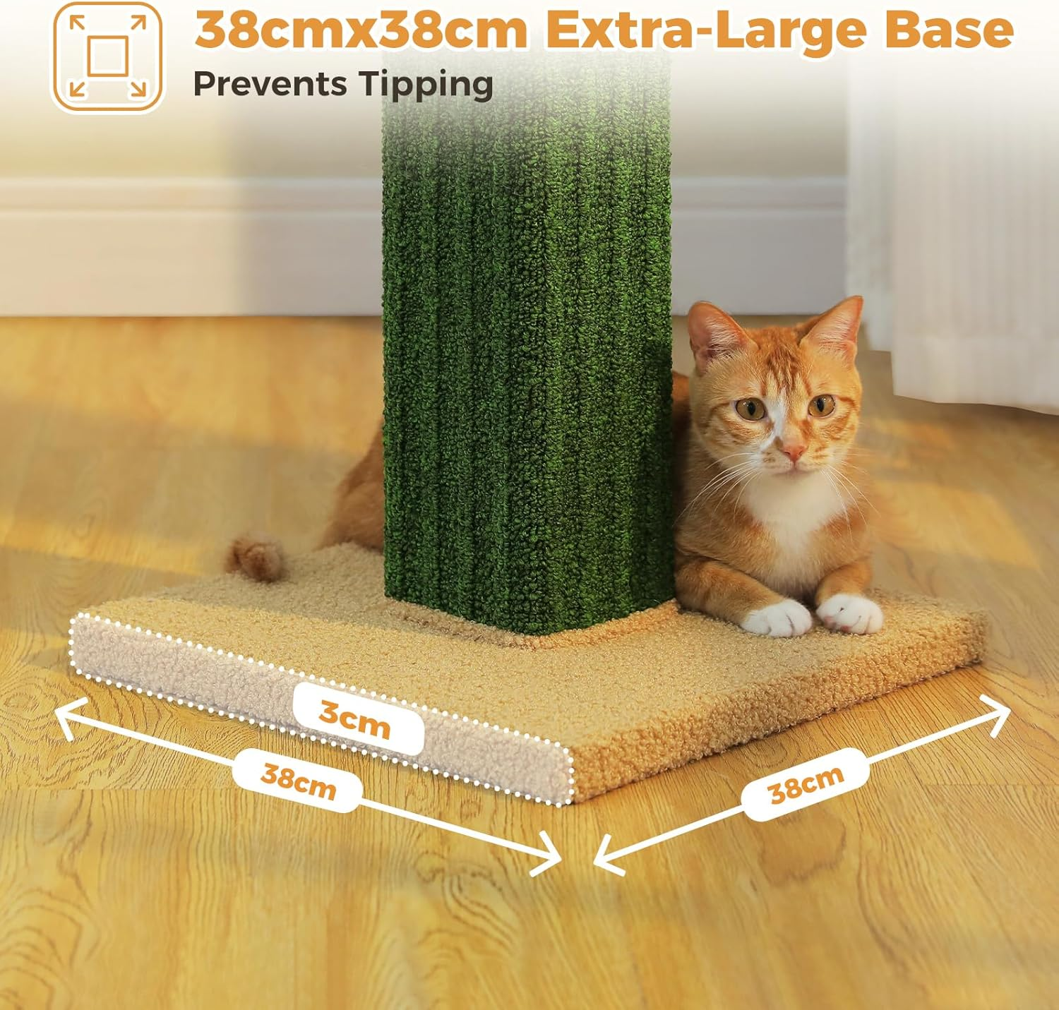 PAWZ Road 82Cm Cat Tree Ultimate Cat Scratching Post with Carpet Covered Scratcher and Pompom Ball Green image number 6