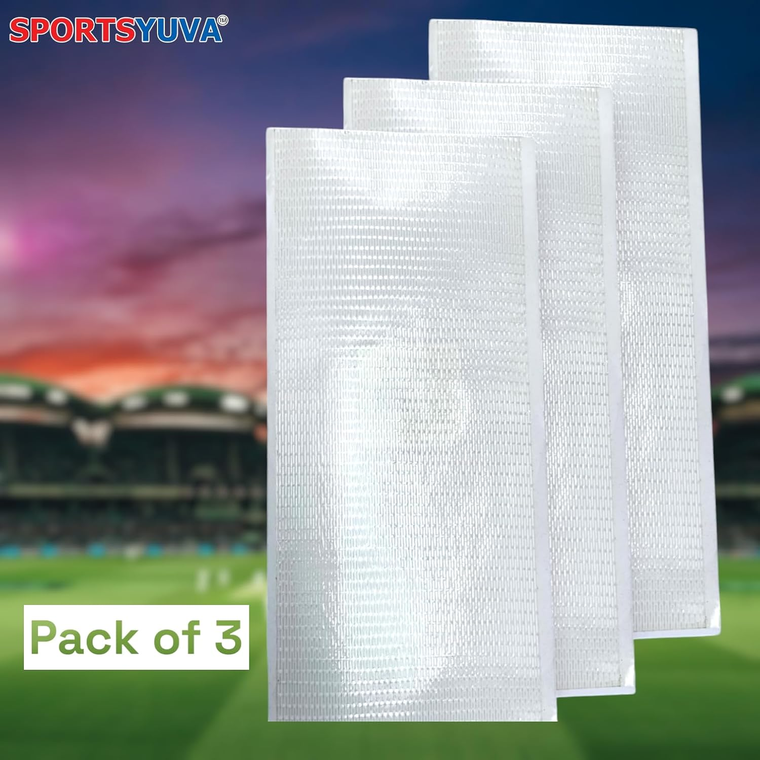SPORTSYUVA Cricket Bat Face Tape, anti Scuff Fiber Sheet-Bat Protection Sheet Pack of 3 image number 1
