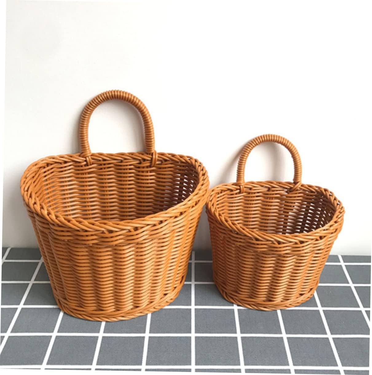 Alipis Wall Hanging Storage Basket Woven Kitchen Decor Organizer Home Ornament for Wall Mount Use for Dirty Clothes Food Storage