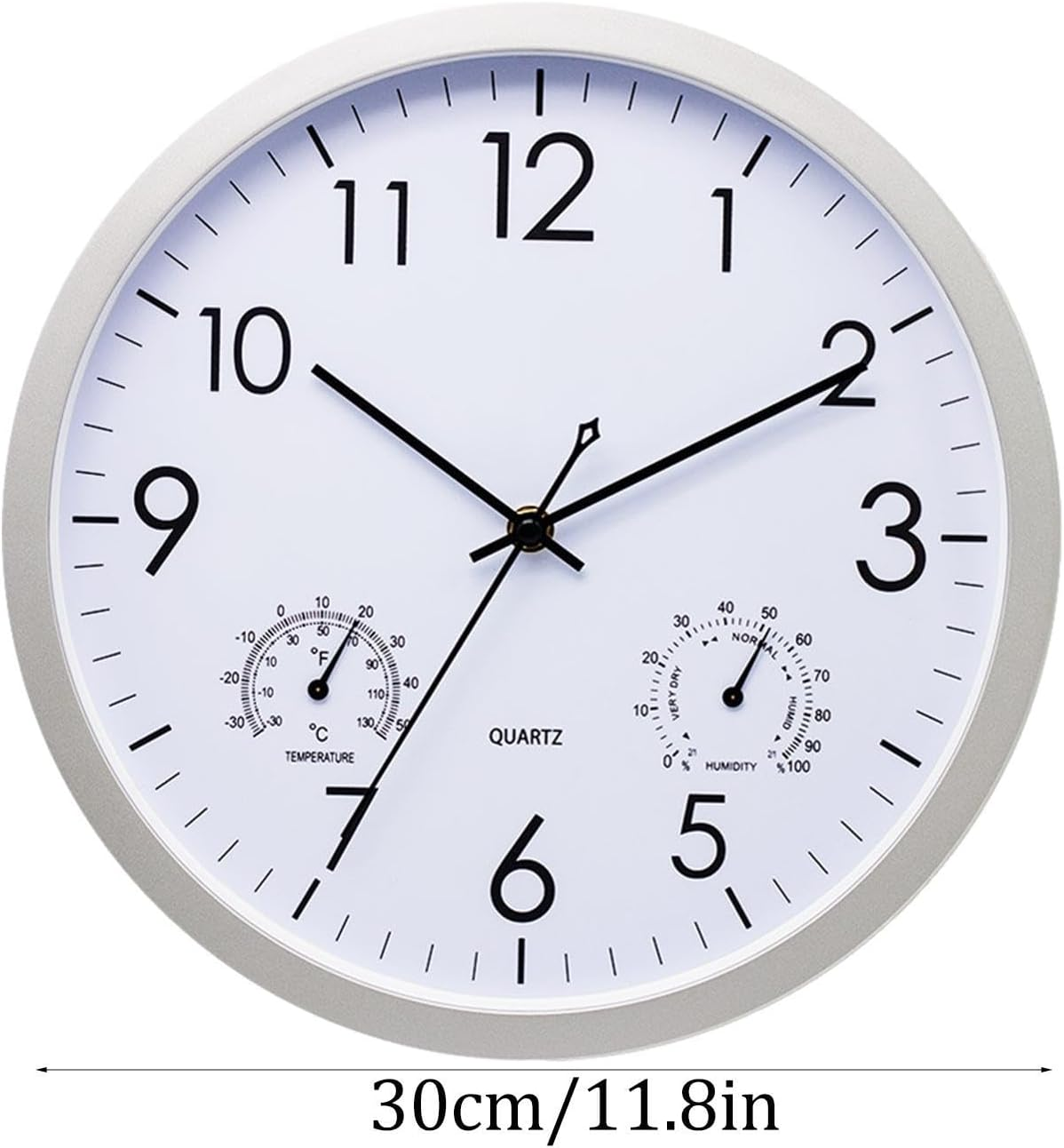 Waterproof Wall Clock, Bathroom Modern Clocks with Temperature and Humidity | Garden Clock Outdoor Weather Station, Elegant Patio Clocks for Bathroom, Toilet, Garden image number 6