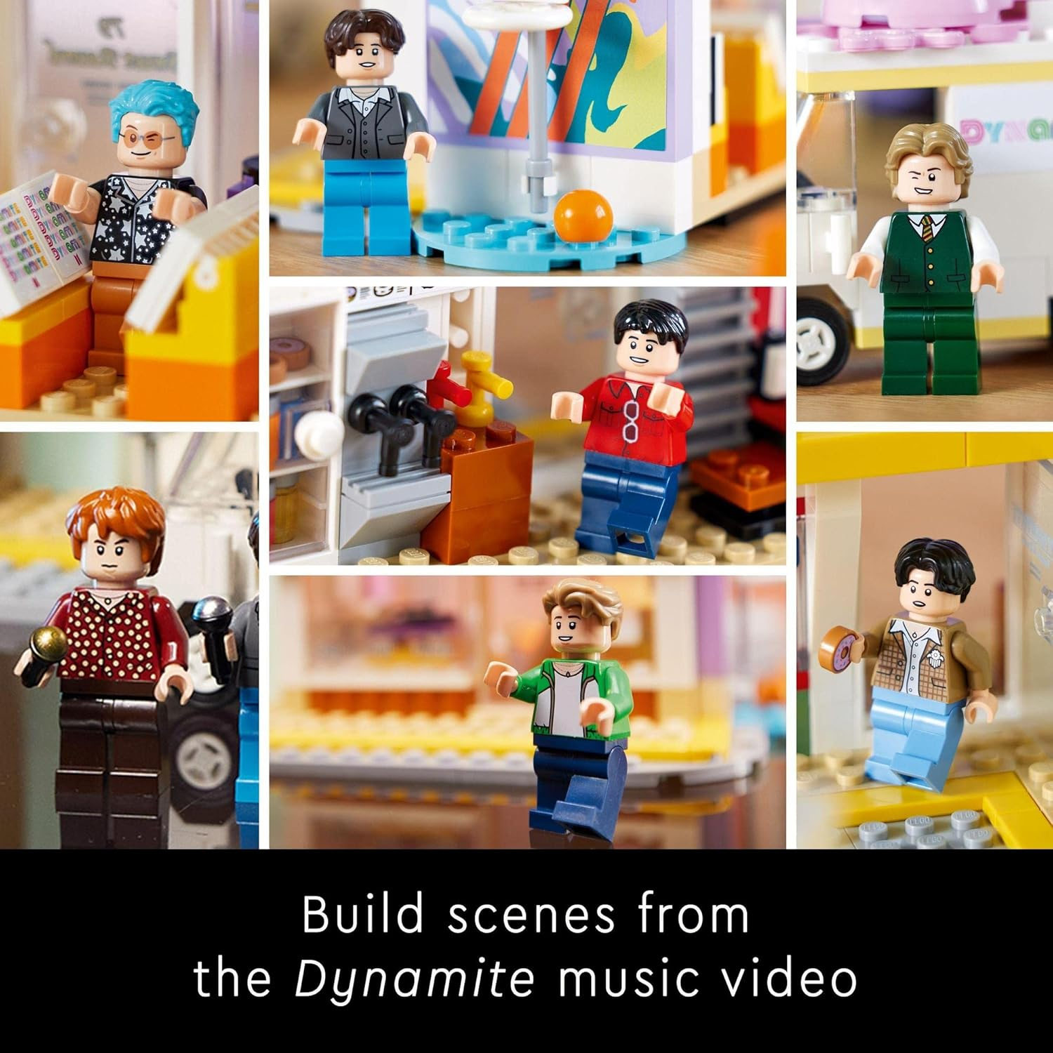 LEGO&reg; Ideas BTS Dynamite 21339 (749 Pcs) Building Kit with 7 Minifigures Featuring RM, Jin, SUGA, J-Hope, Jimin, V and Jung Kook, Merchandise Collectible for BTS Fans image number 3
