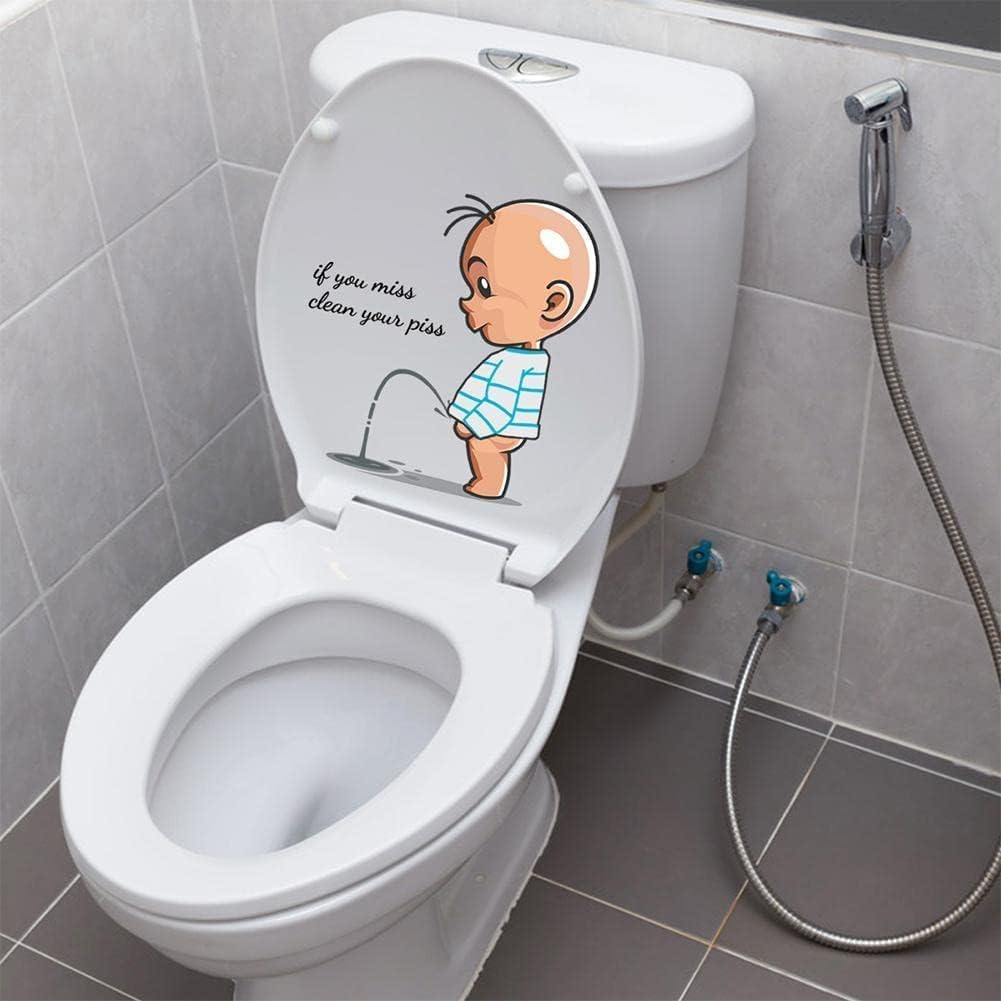 If You Miss, Clean Your Toilet Sticker - Funny Bathroom Wall Decal, Waterproof Vinyl Art Sign Decor for Lid and Tank Covers - DIY Removable Seat Sticker image number 3