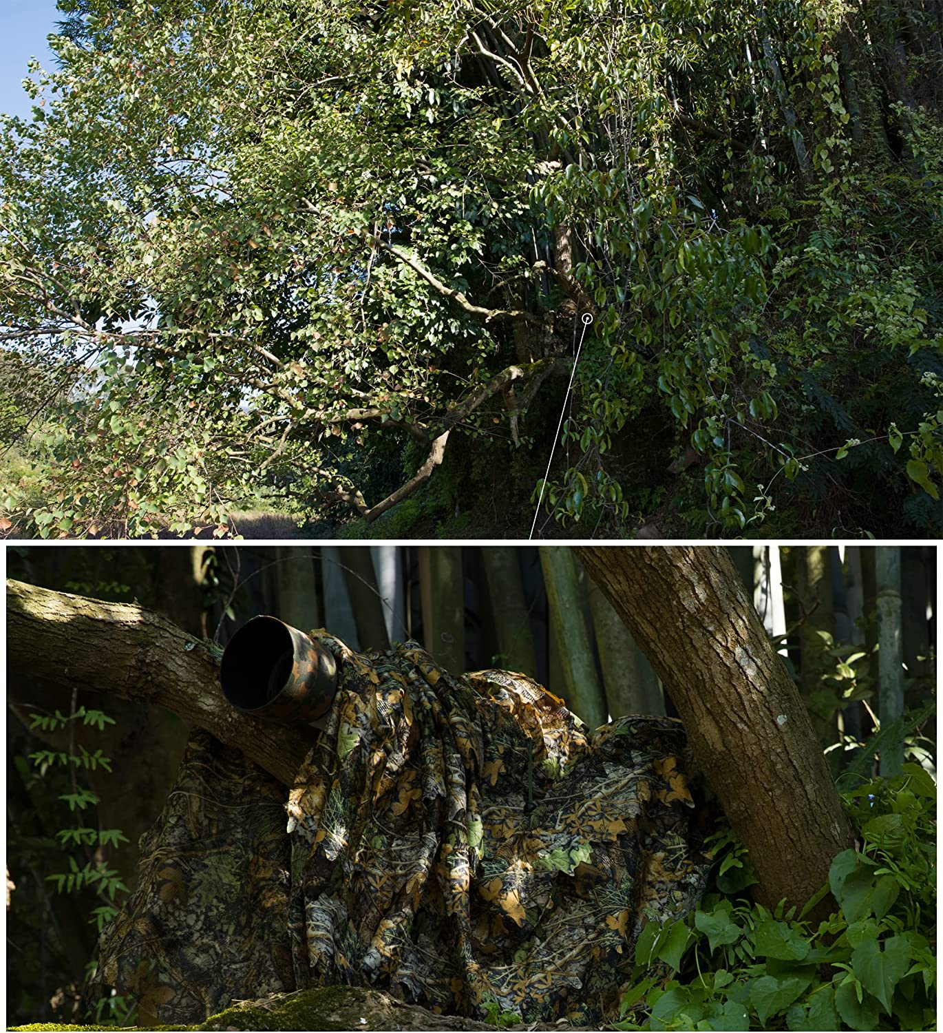 Ginsco 3D Leaf Woodland Ghillie Suit Camouflage Clothing for Hunting Bird Watching Military Training Outdoor Gaming Airsoft Wildlife Photography image number 2