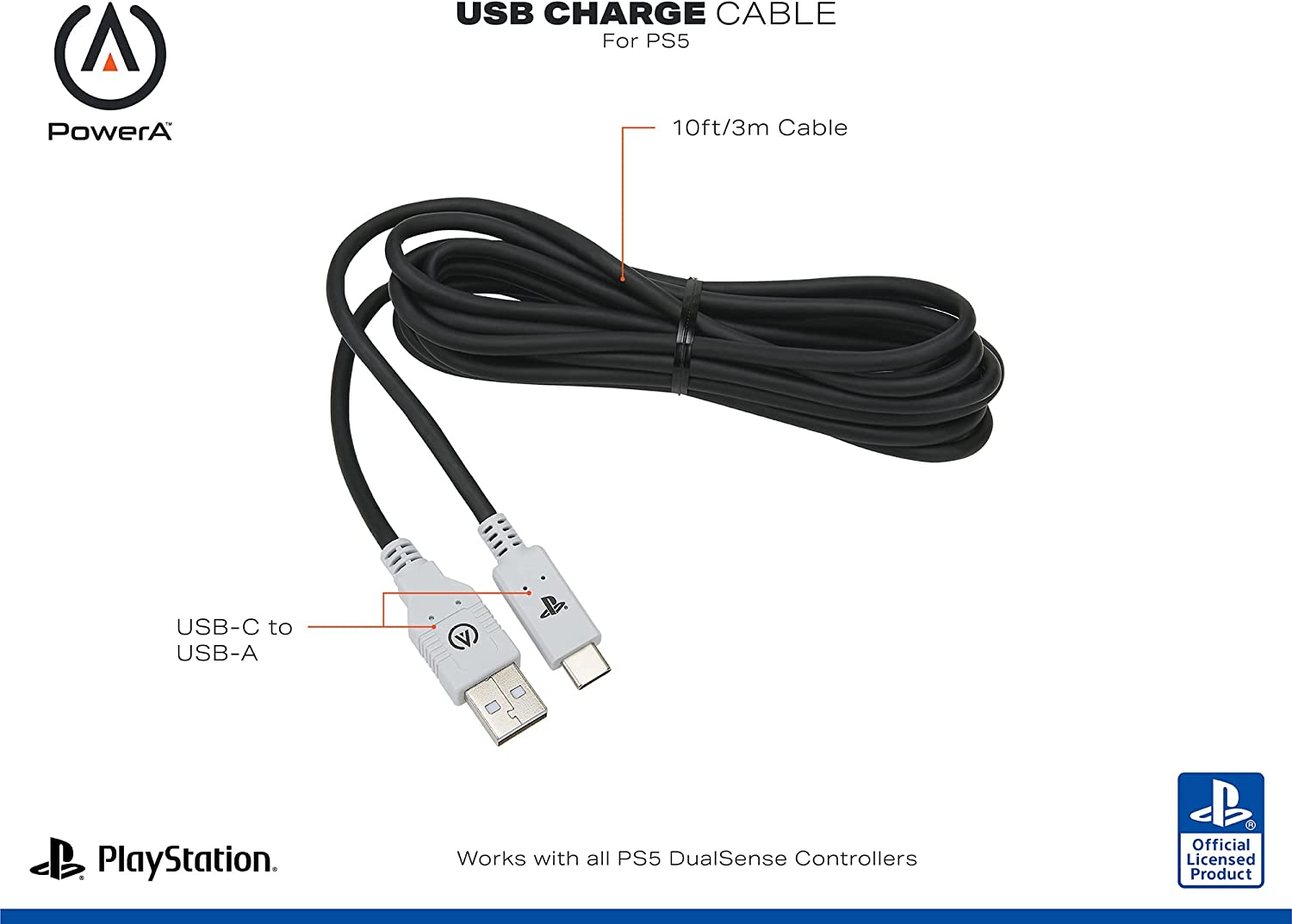Powera USB-C Cable for Playstation 5, Cable, USB-C, PS5 image number 5