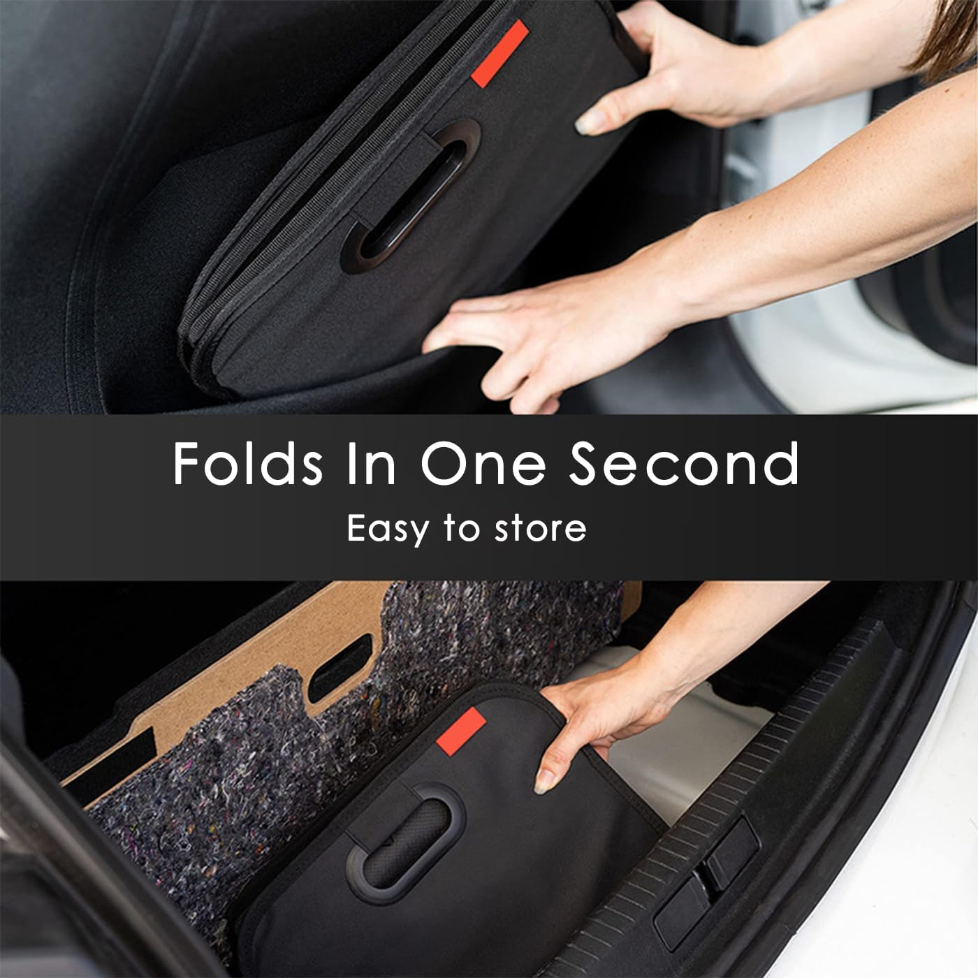 Trunk Organizer for Car, Portable Car Organizer Foldable Waterproof Auto Storage Bag Cargo Trunk Groceries Organizer, Car Accessories Universal for SUV, Truck, Van, Sedan (Black) image number 1