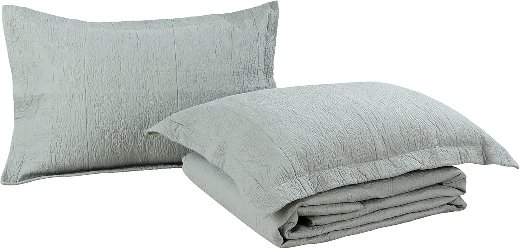 Luxury Crushed Velvet Quilted Bedspread Comforter Bed Throw Bedding Sets - Super Soft Quilt Coverlets Bedspreads Bed Set - Double, Grey