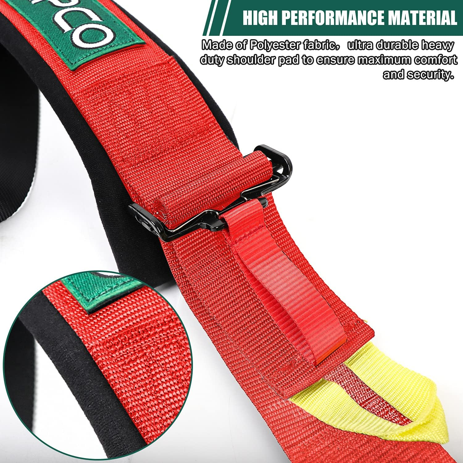 BESTZHEYU 5-Point Racing Safety Harness Set with Ultra Comfort Heavy Duty Shoulder Pads image number 1