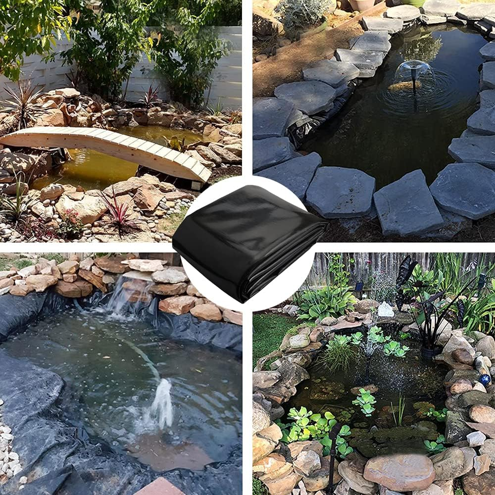 20 Mil Pond Liner, 7X10 Ft Pond HDPE Skins Small Fish Pond Liners Rubber Pond Tarp Easy Cutting Underlayment for Fountains, Waterfall & Water Gardens image number 6