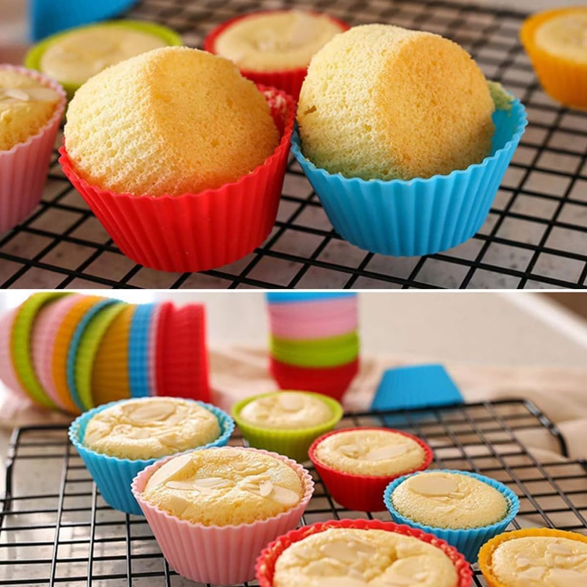 36 Pack Silicone Cupcake Liners, Reusable Silicone Muffin Cups Moulds image number 3