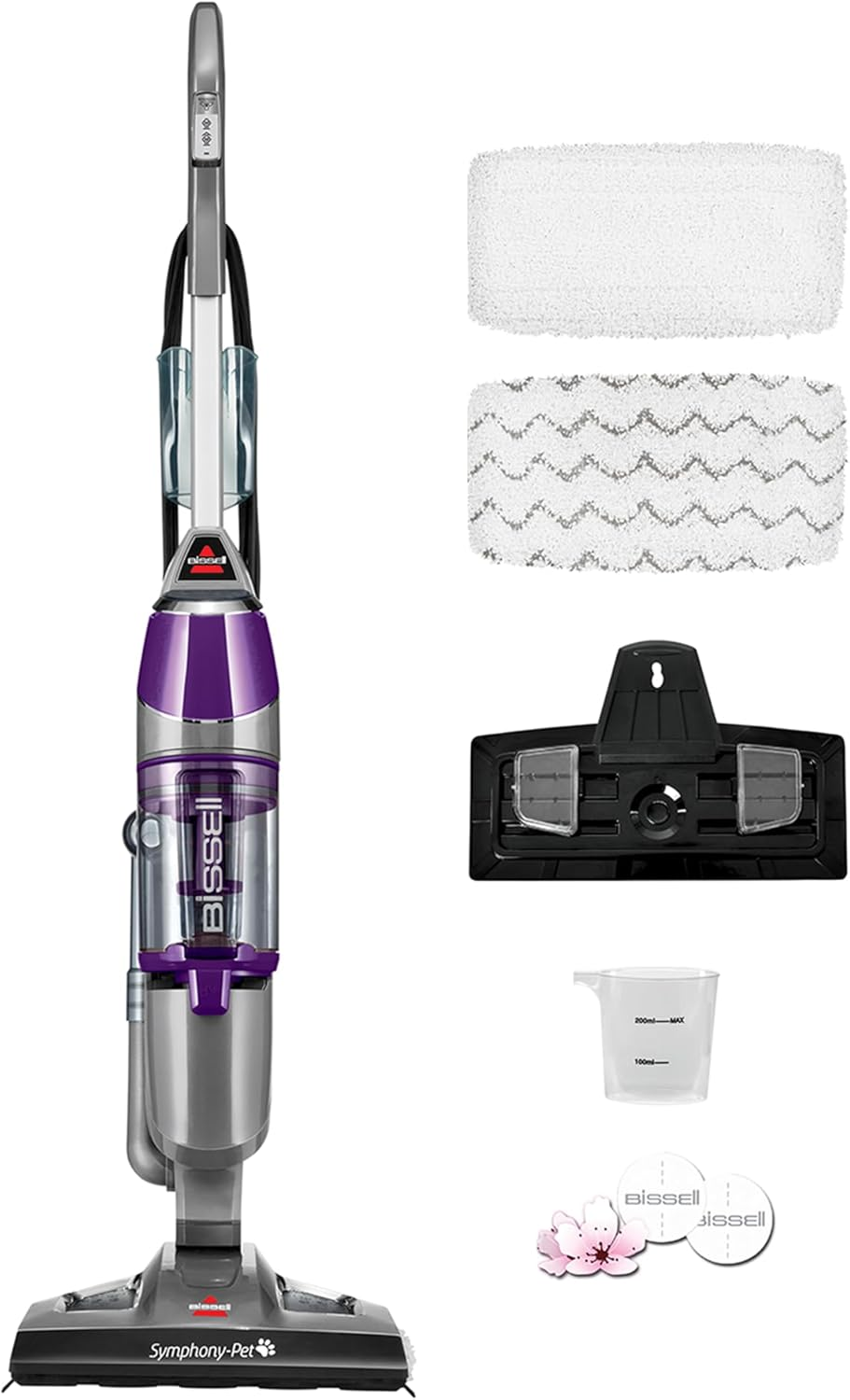 BISSELL Symphony Pet 1977F All-In-One Vacuum and Steam Mop for Hardwood and Tile Floors, with Microfiber Mop Pads image number 3