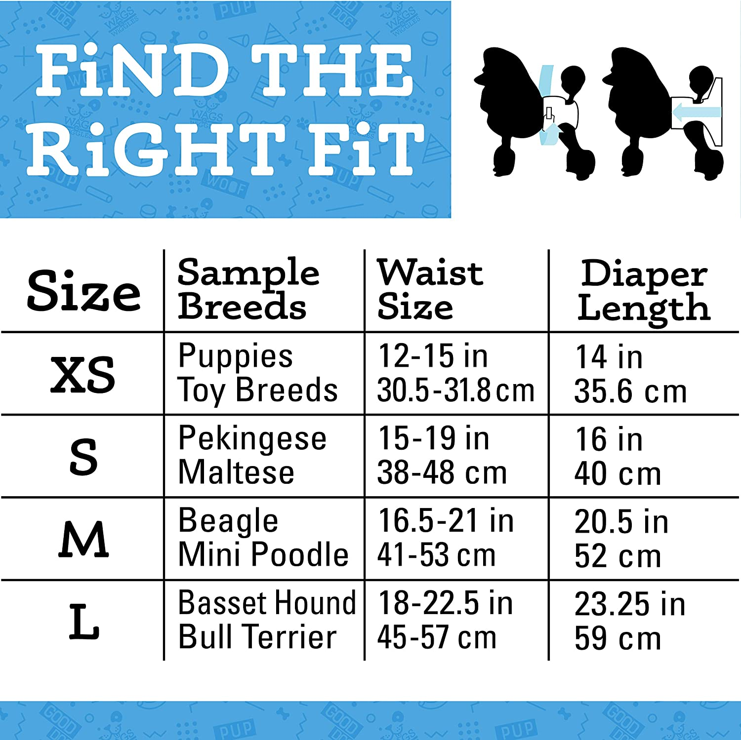 Wags & Wiggles Disposable Diapers for Female Dog, Small, 12 Pack image number 2