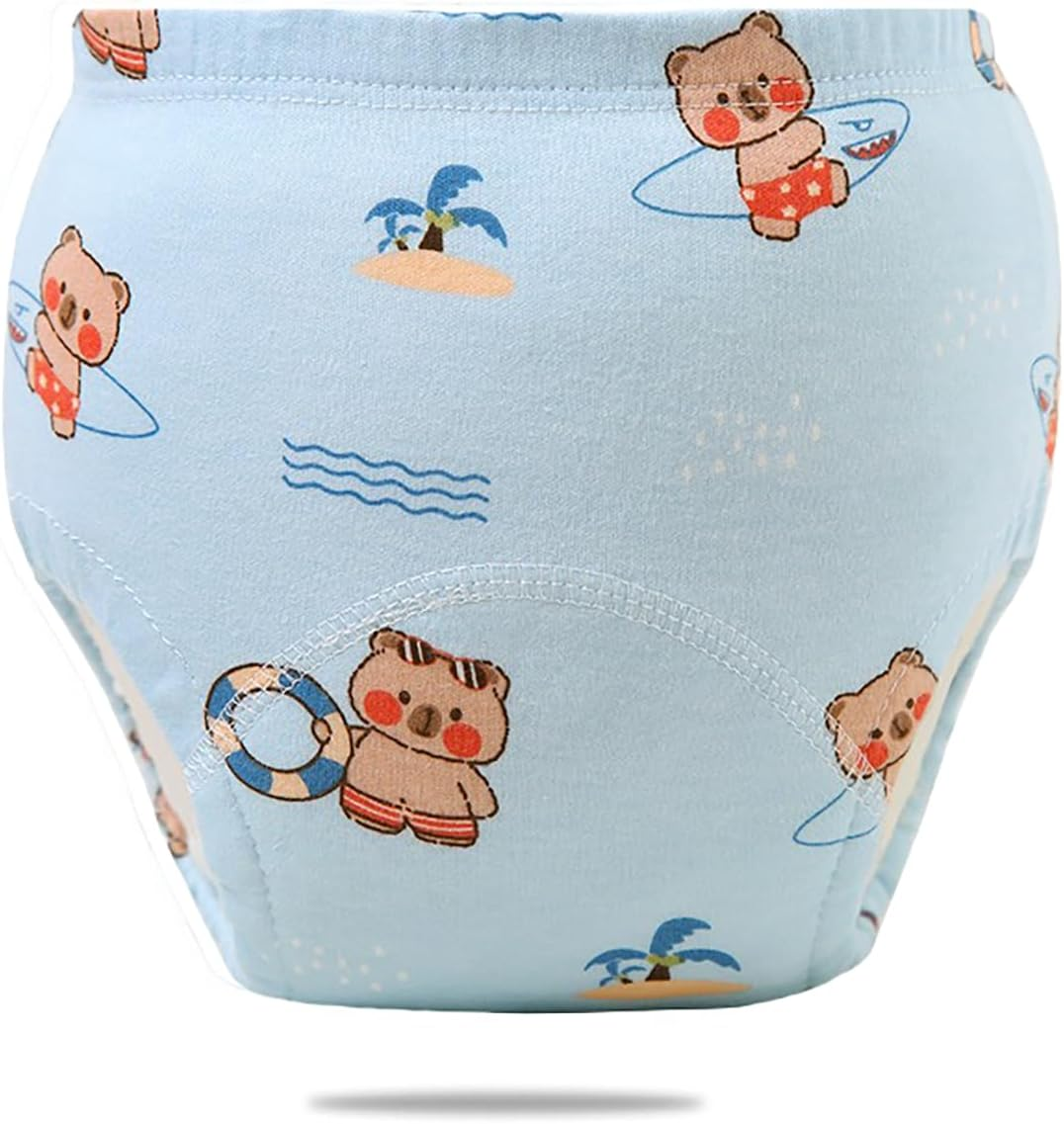 ZONEY 6 Packs Baby Cotton Reusable Training Pants, Potty Training Underwear for Boy and Girl, Learning Designs Training Underwear Pants,Fruit and Animal
