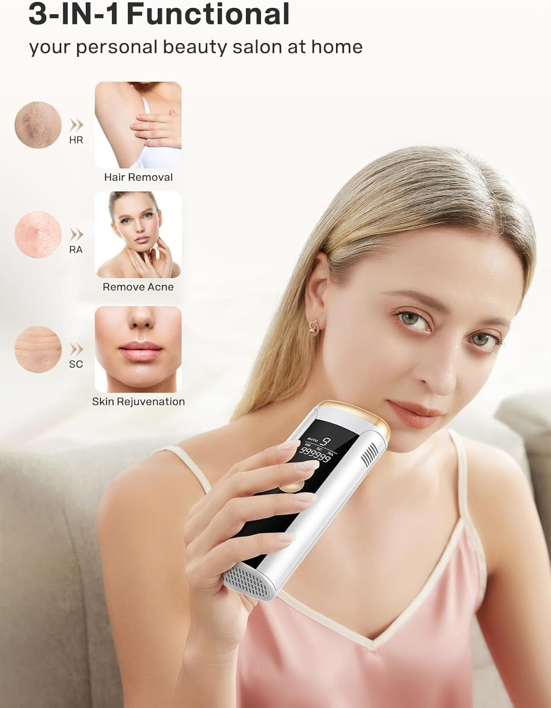 PTEROMYS Laser Hair Removal for Women and Men, at Home IPL Hair Removal Device with 3 Modes, Permanent Hair Remover Machine for Facial Legs Arms Bikini Line Whole Body Depilation, Come with Razor & Glasses image number 1