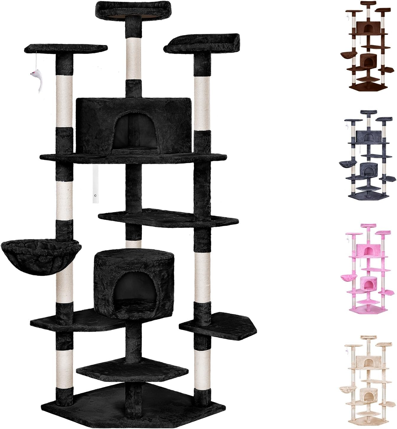 BEASTIE Cat Tree Scratching Post Scratcher Tower Condo House Furniture Wood 203 Black Colour