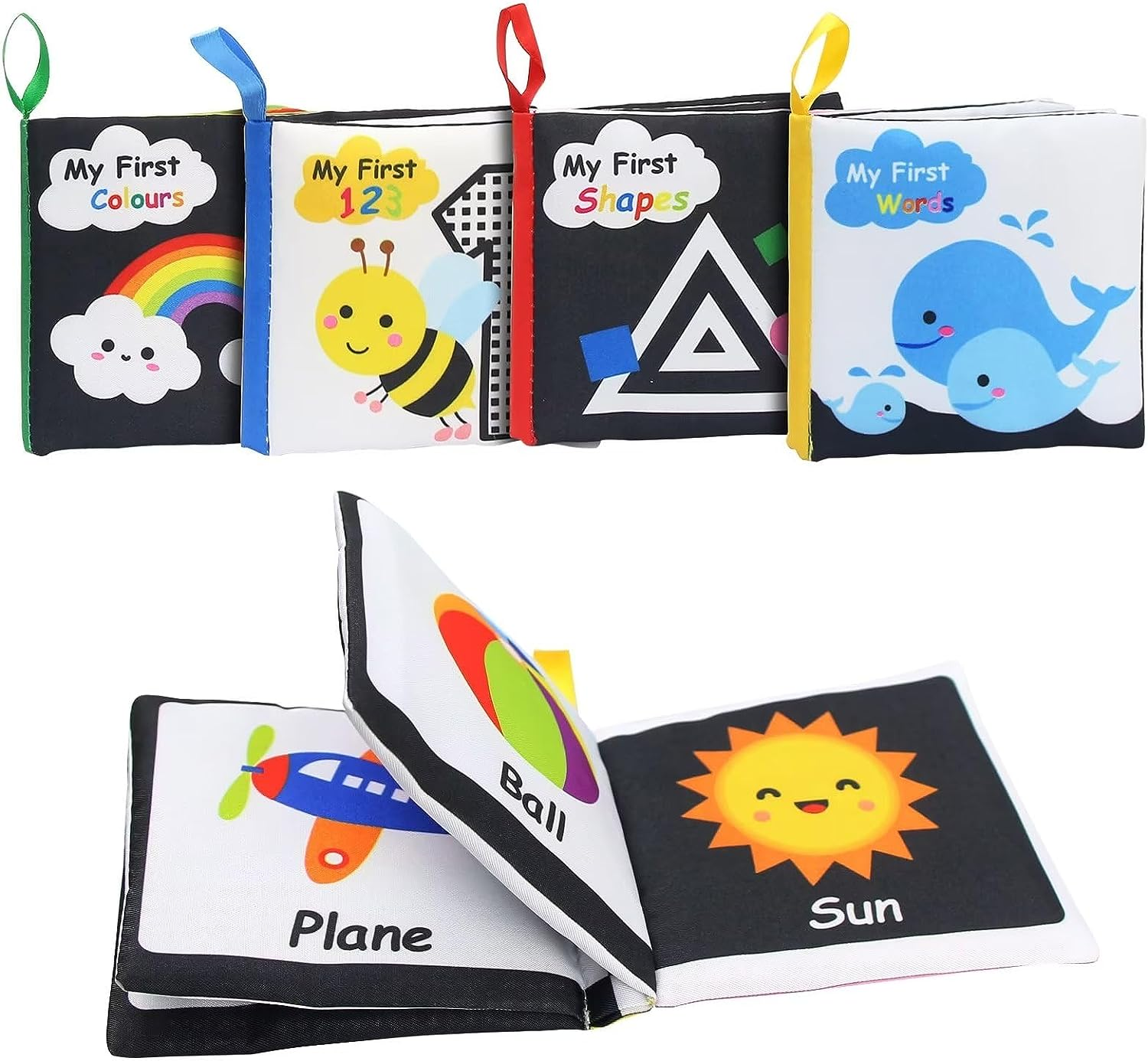 Hapavis My First Soft Book Baby Cloth Books Early Education Toys Activity Crinkle Cloth Book for Toddler Infants and Kids image number 4