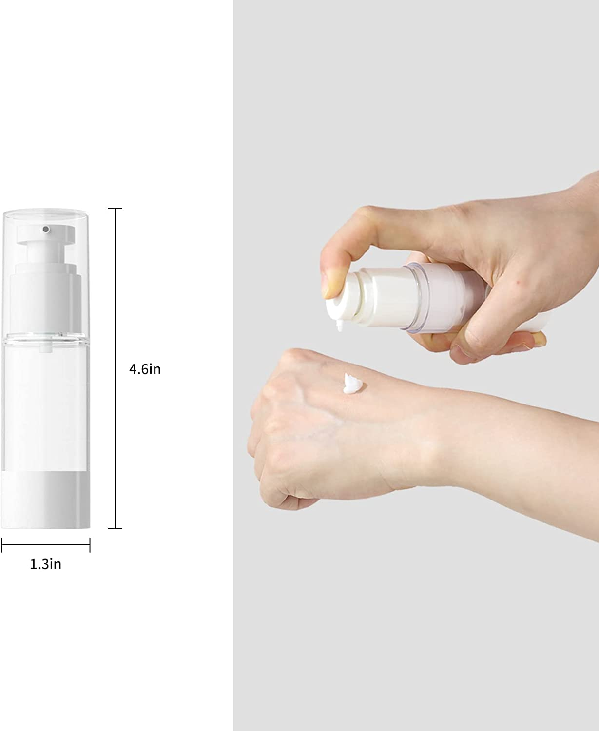 Longway 1 Oz 30Ml Clear Airless Cosmetic Cream Pump Bottle Travel Size Dispenser Refillable Containers/Foundation for Shampoo (Pack of 6) image number 4