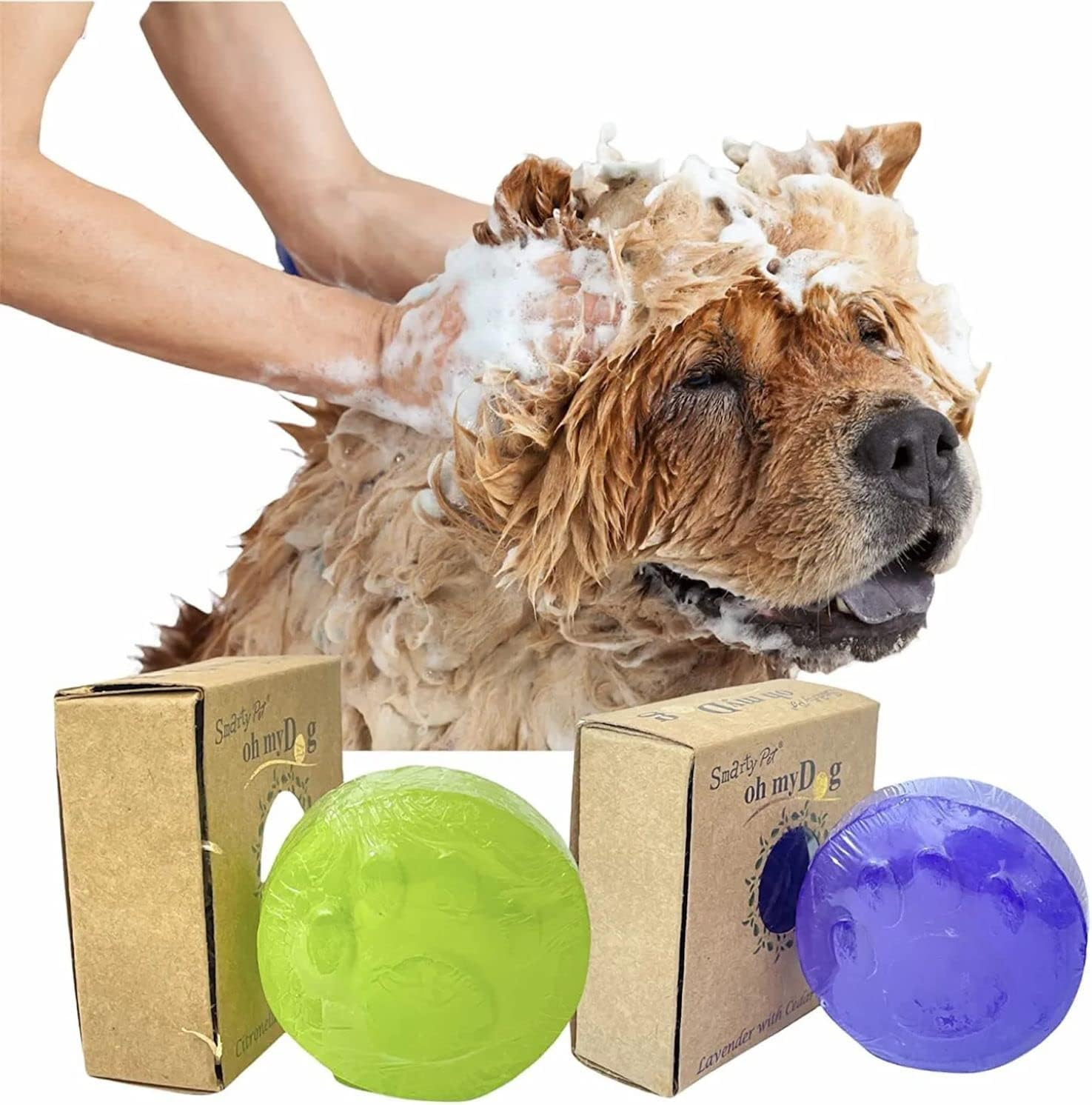 Oh My Dog Fur Brightening Antibacterial Organic Dog Soap by Pet Needs- with the Goodness of Lavender with Cedar Wood Oil (Pack of 2) image number 3