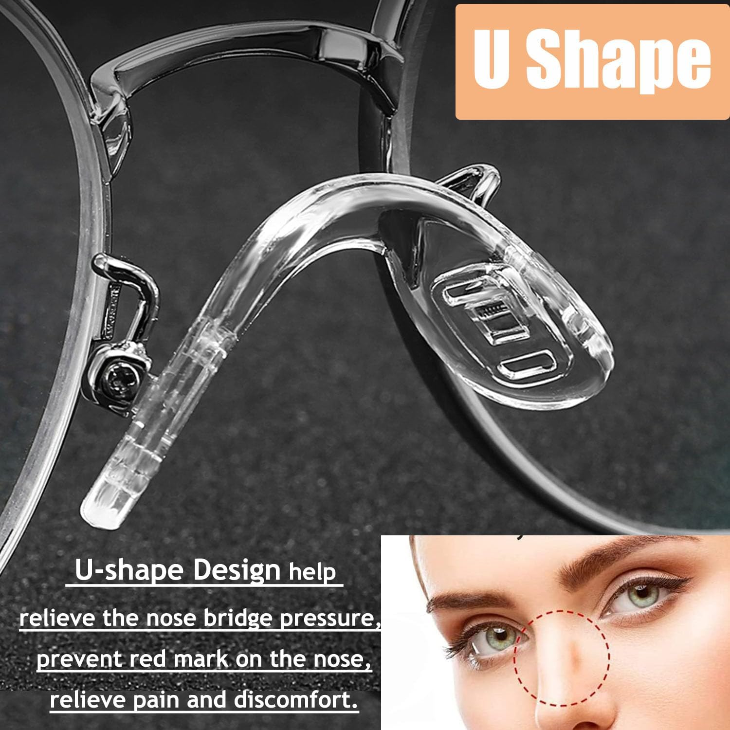 15 Pcs,3 Sizes Eyeglasses Nose Pads,U Shaped Eyeglasses Nose Pads Screw-In Eyeglass Nose Piece Soft Silicone Nose Pad for Eye Glasses Sunglass Eyewear, Clear image number 5
