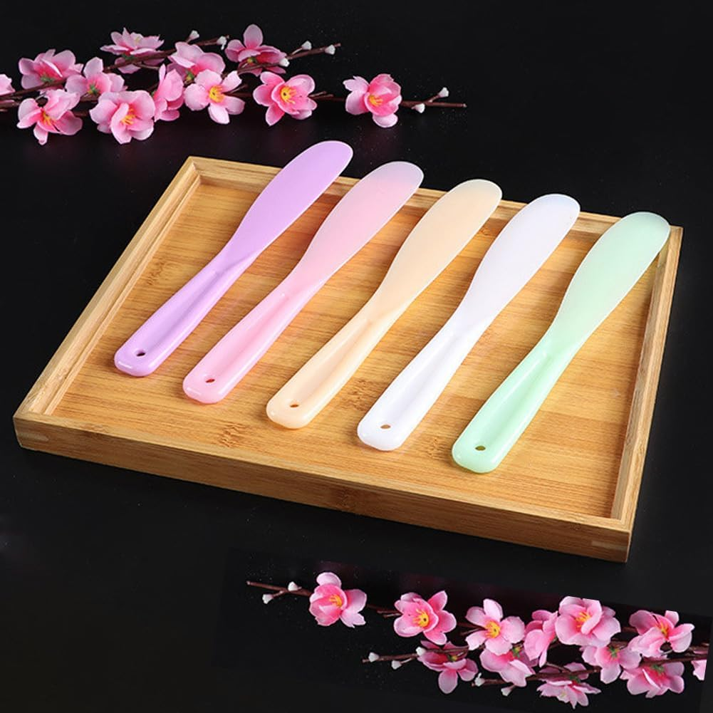 10 Pcs Plastic Cosmetic Spatula Large Skin Spatula Makeup Cosmetic Mask Spatula Reusable Cosmetic Spoon Mixing DIY Mask Tool image number 3