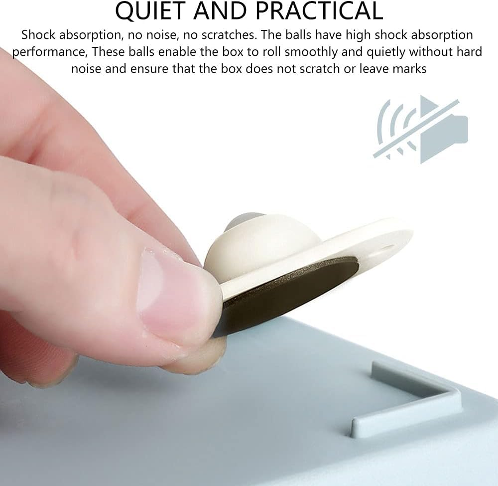 20Pcs Mini Swivel Casters Wheels White Self Adhesive Caster Wheels Mini Swivel Wheels Stainless Steel Paste Universal Wheel 360 Degree Rotation Sticky Pulley for Bins Bottom Storage Box Furniture Trash Can image number 5