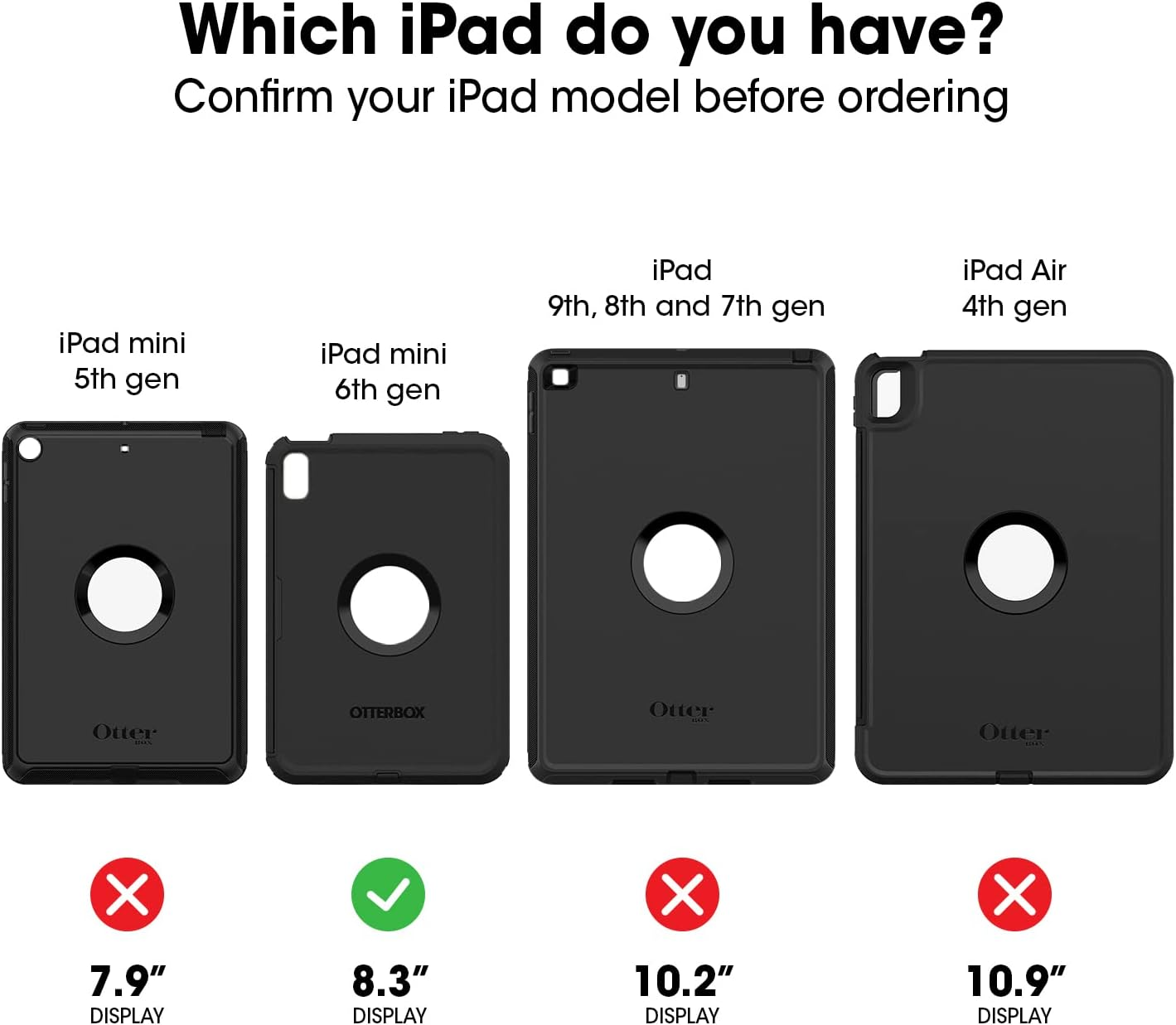 Otterbox for Apple Ipad Mini 6Th Gen, Superior Rugged Protective Case, Defender Series, Black - Propack image number 1