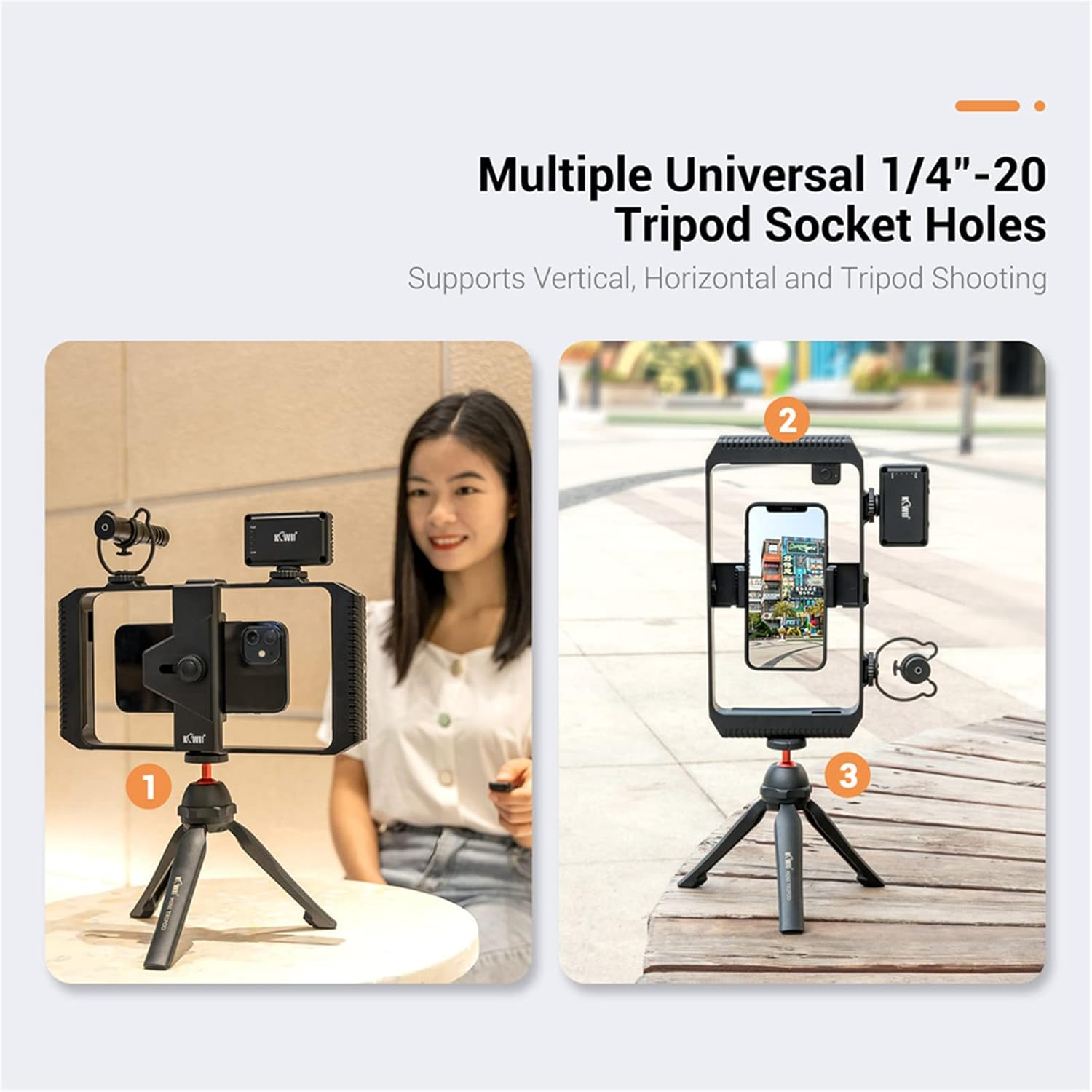 Smartphone Camera Video Recording Rig, Phone Vlogging Kit Filmmaking with Cold Shoe Mount, Cell Phone Stabilizer Grip Handheld Cage for Youtube Beginner,For Iphone 14 13 12 Pro Max, X,XS Max,Xr image number 2