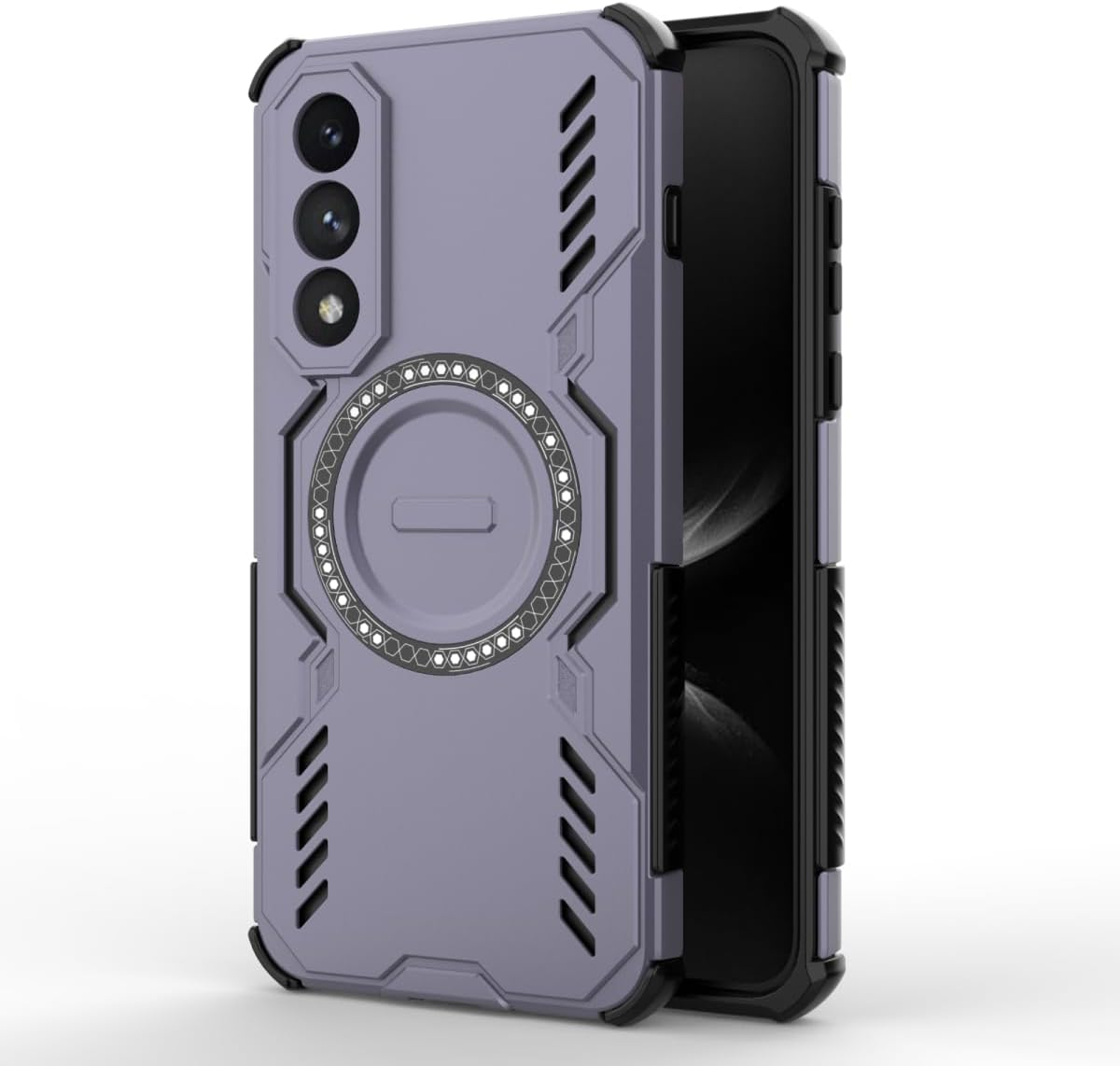 Longstong Magnetic Armoured Case for Oneplus Nord 5 5G / Oneplus Nord5 5G (6.83 Inches) - Purple image number 7