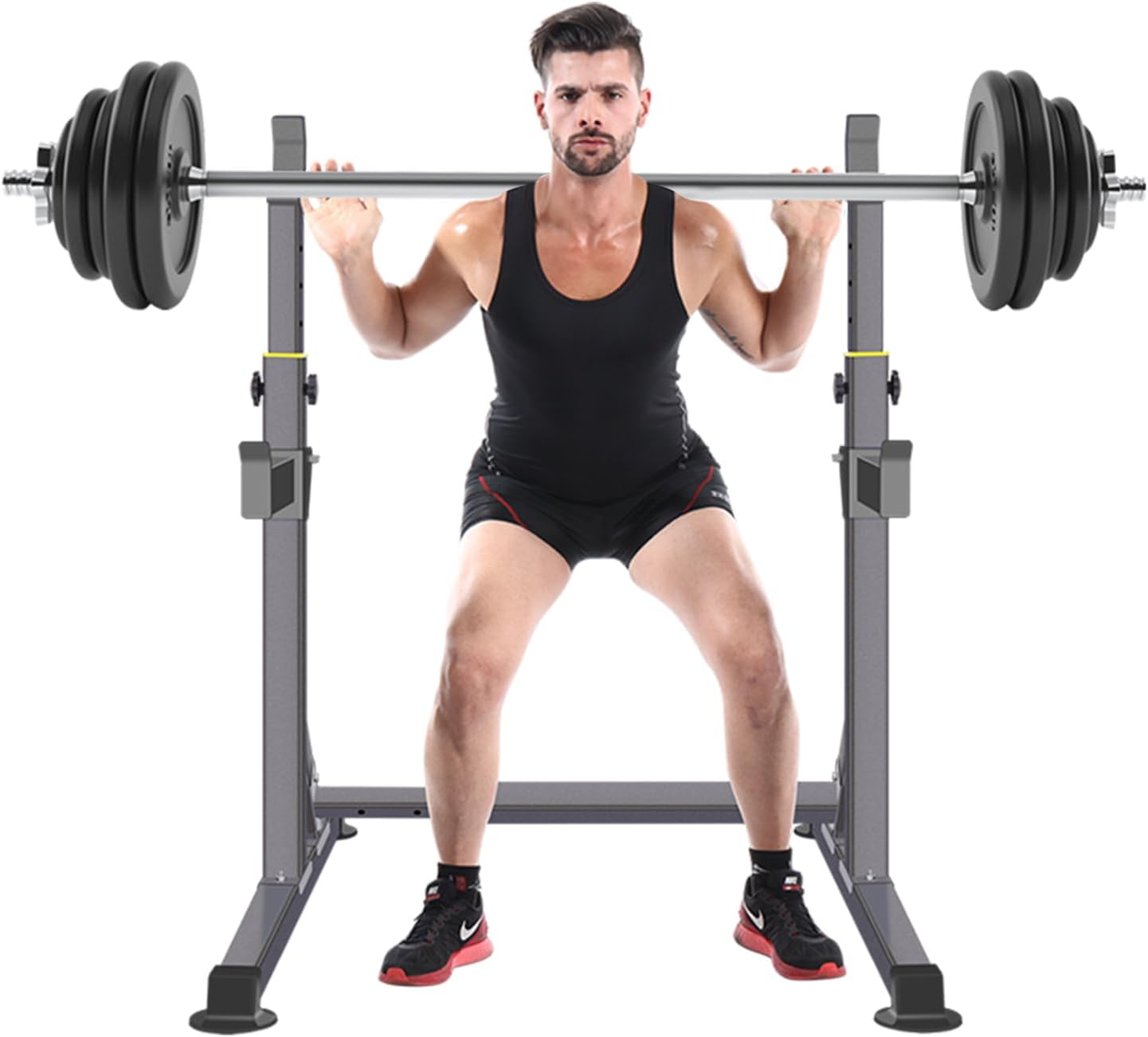 K Kingkang Adjustable Squat Rack,Multi-Function Barbell Rack for Weight Lifting and Home Gym Fitness Workout Portable Squat Bench Press image number 6