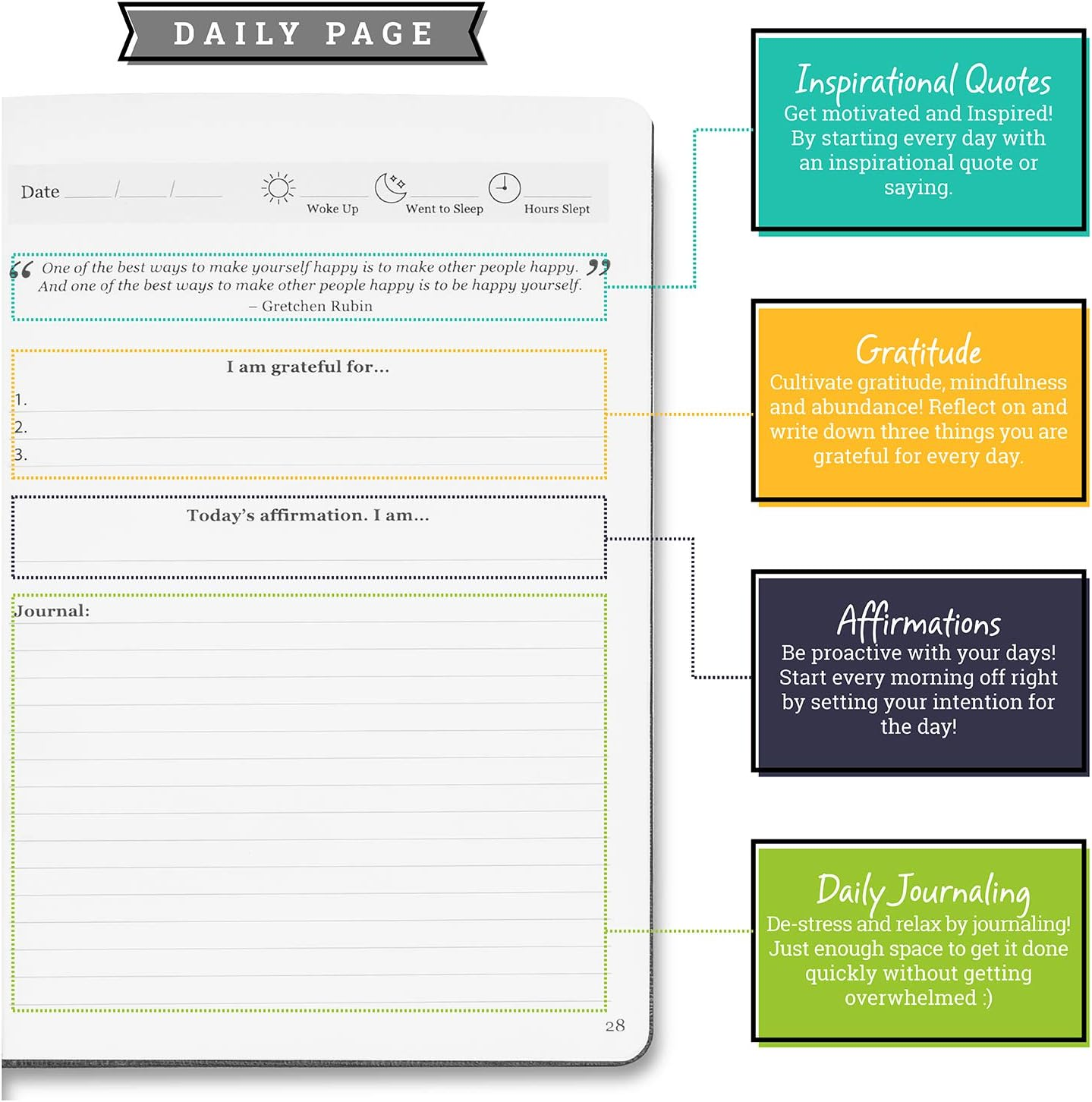 The Best Journal Ever - Writing Prompt Journal for Men & Best Self Journals to Write in for Women - Daily Notebook Diary & Gratitude Planner for Wellness & Mindfulness: Hardcover Notebooks for Habits image number 5