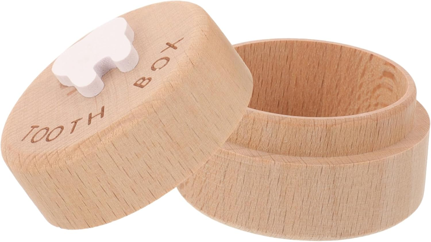 Wooden Baby Tooth Box Boys and Girls Teeth Storage Container Lid Natural Wood Material for Toddlers image number 3